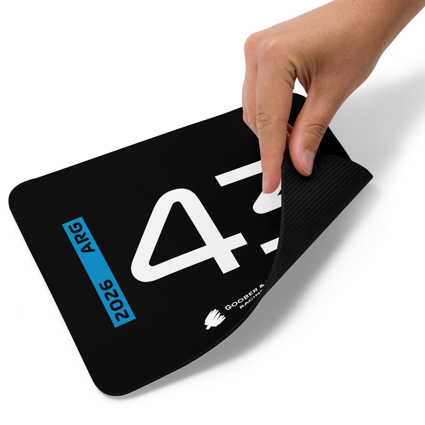 Franco Colapinto #43 F1 Driver Mouse Pad in Black - Underneath