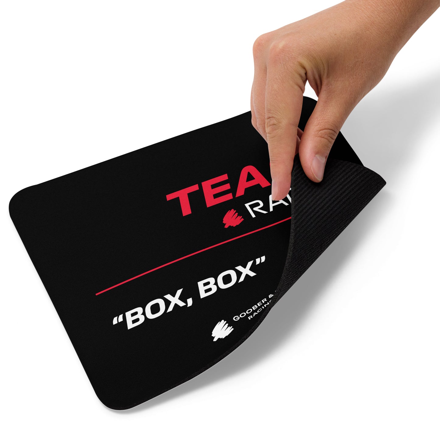 Team Radio (Box Box - Audi) Mouse Pad in Black - Underneath