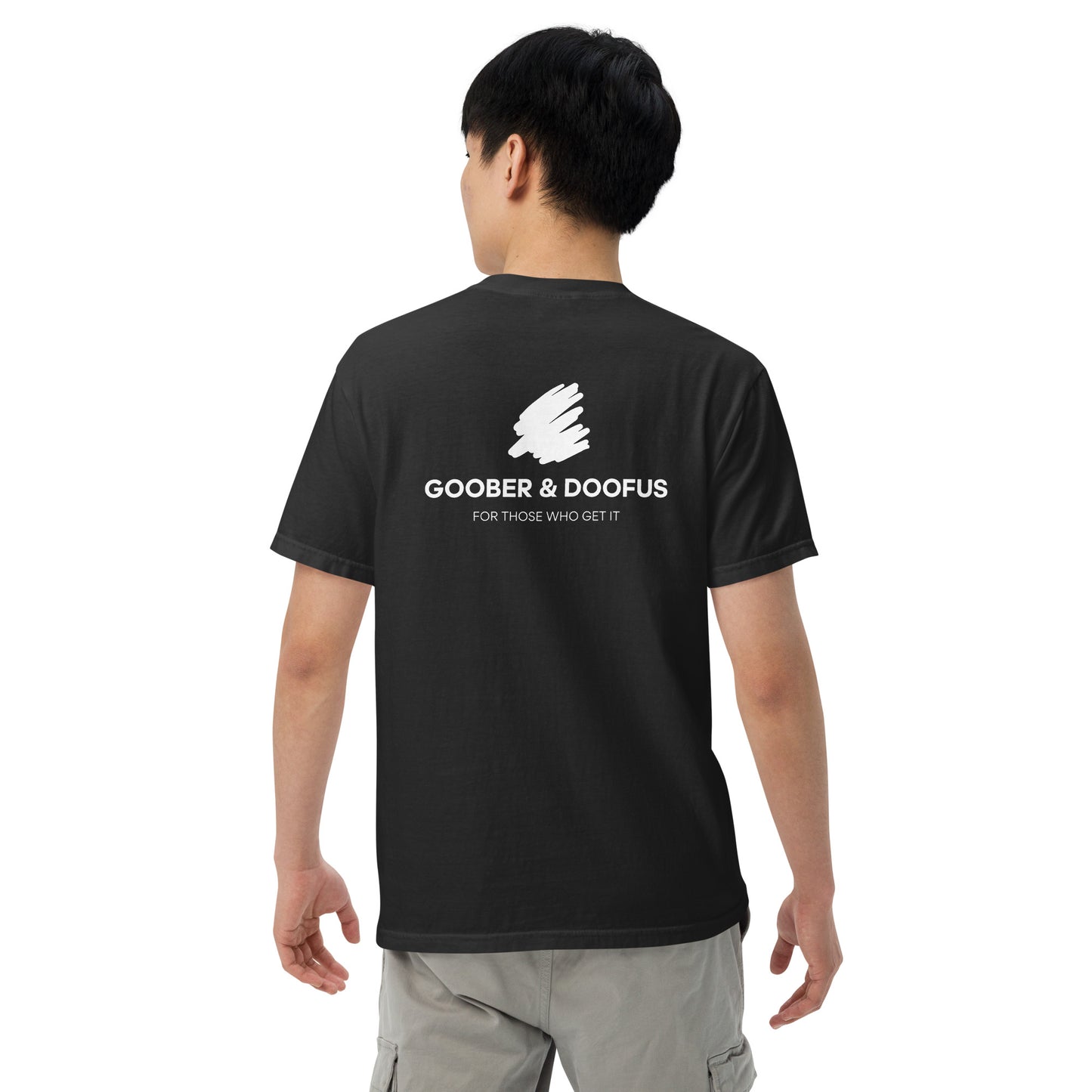 Goober & Doofus Logo Branded Unisex T-Shirt in Black