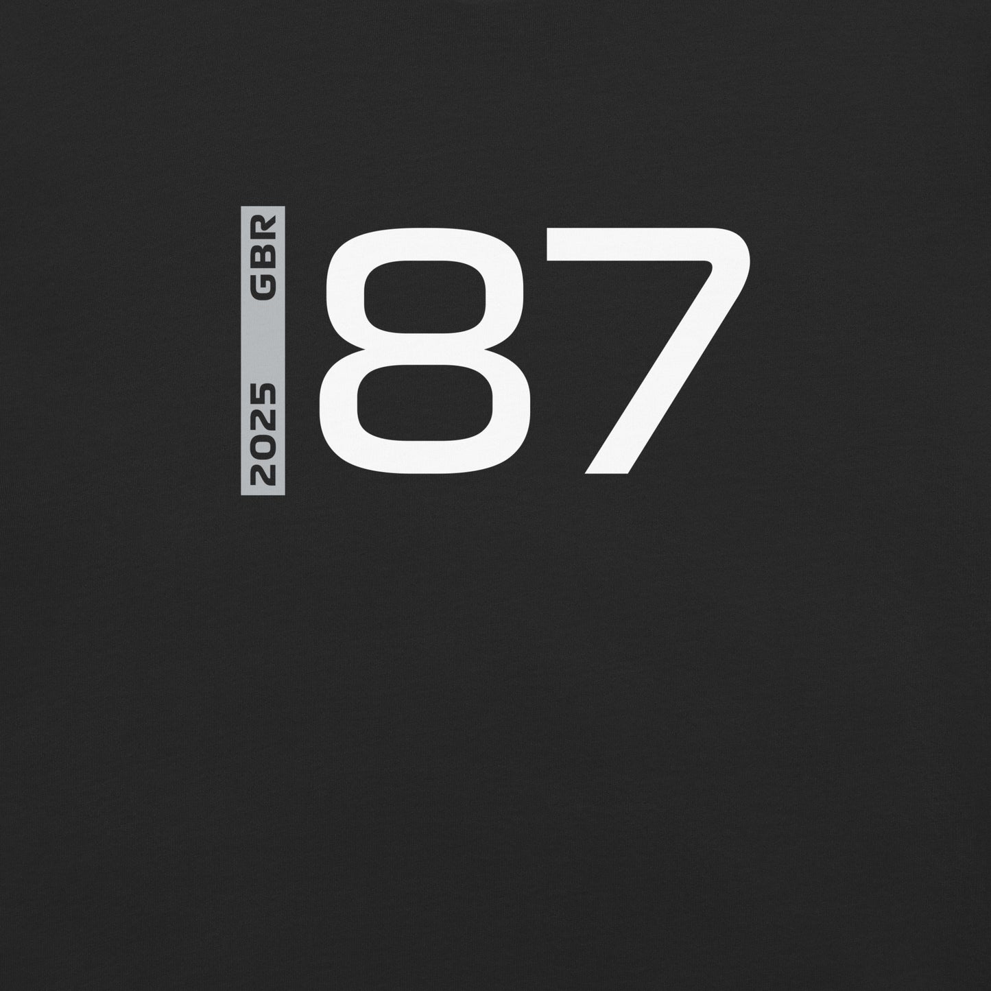 #87 F1 Driver Ollie Bearman Unisex T-Shirt in Black