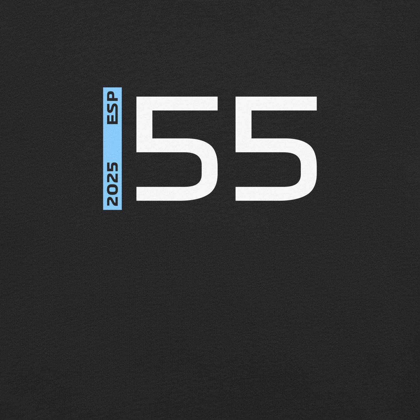 #55 F1 Driver Carlos Sainz Unisex T-Shirt in Black