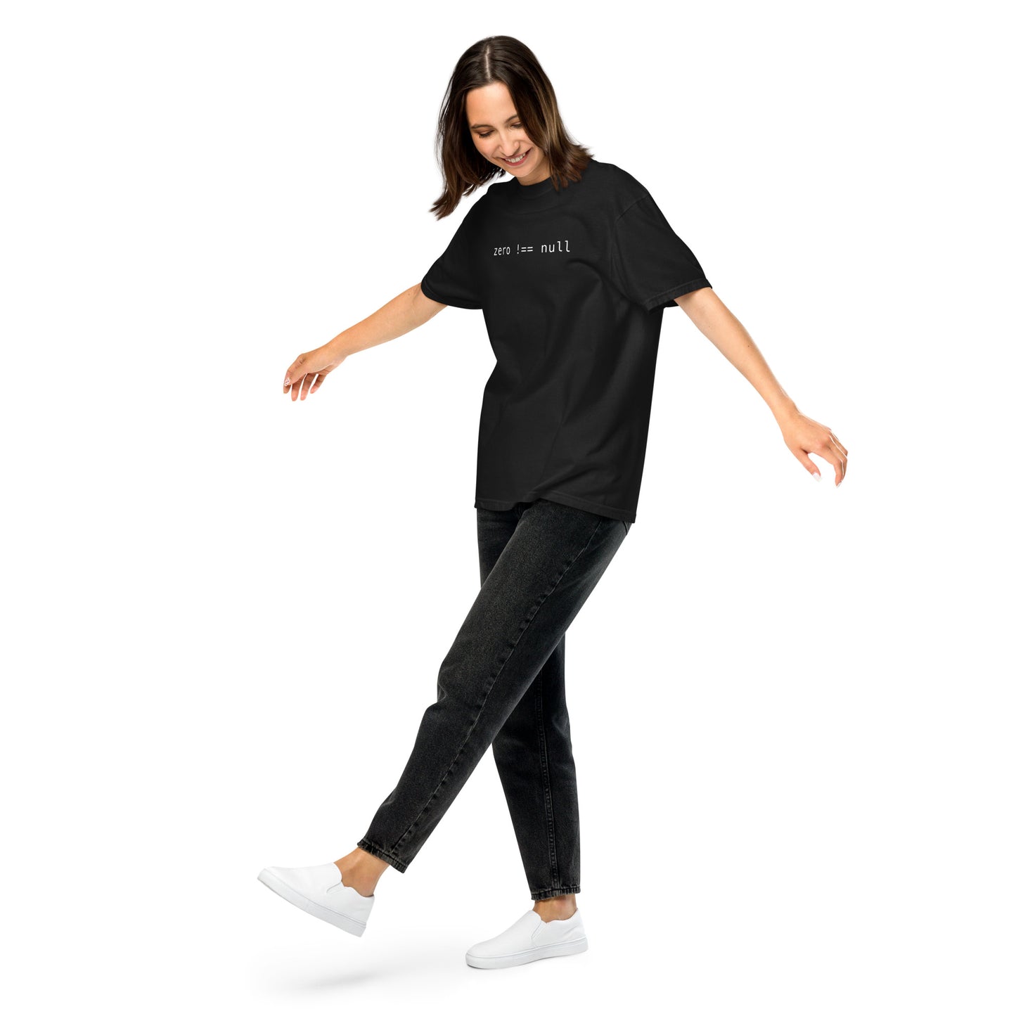 Zero Does Not Equal Null Unisex T-Shirt in Black