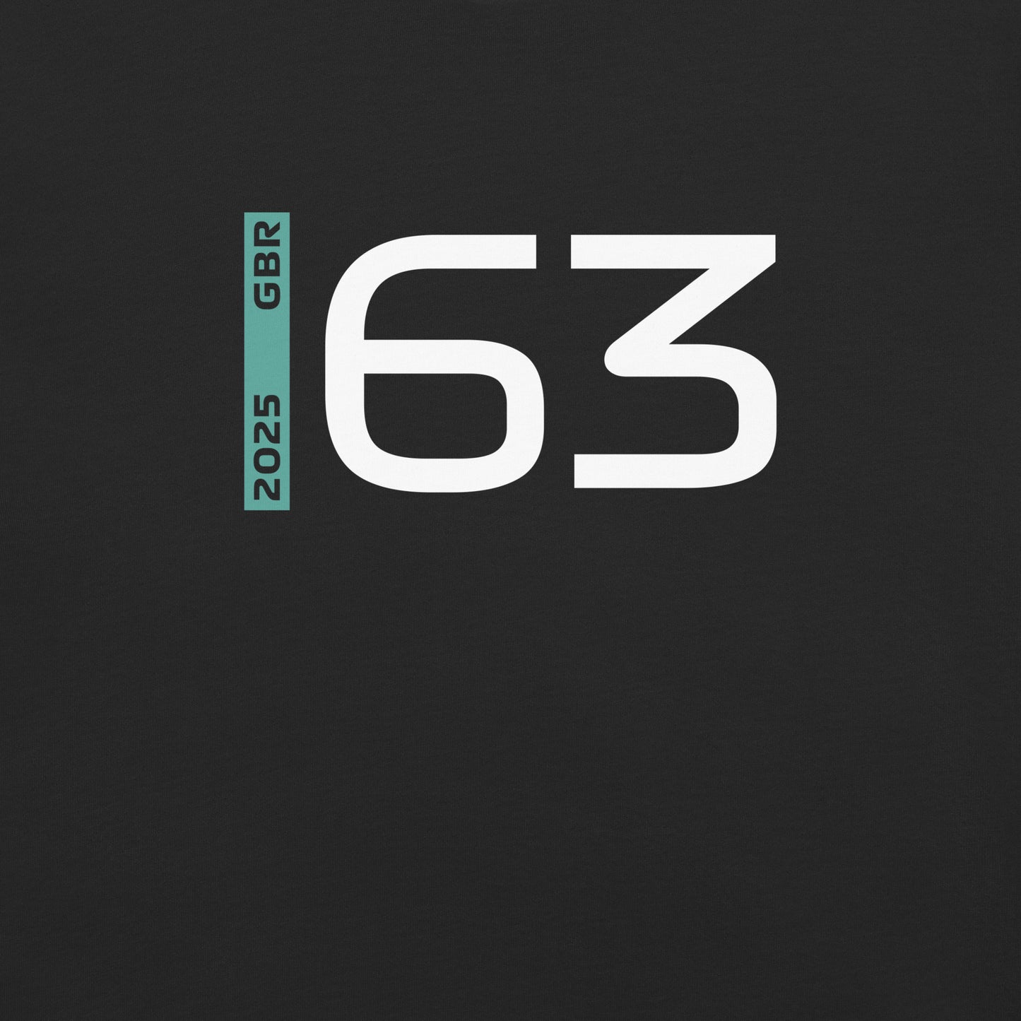 #63 F1 Driver George Russell Unisex T-Shirt in Black