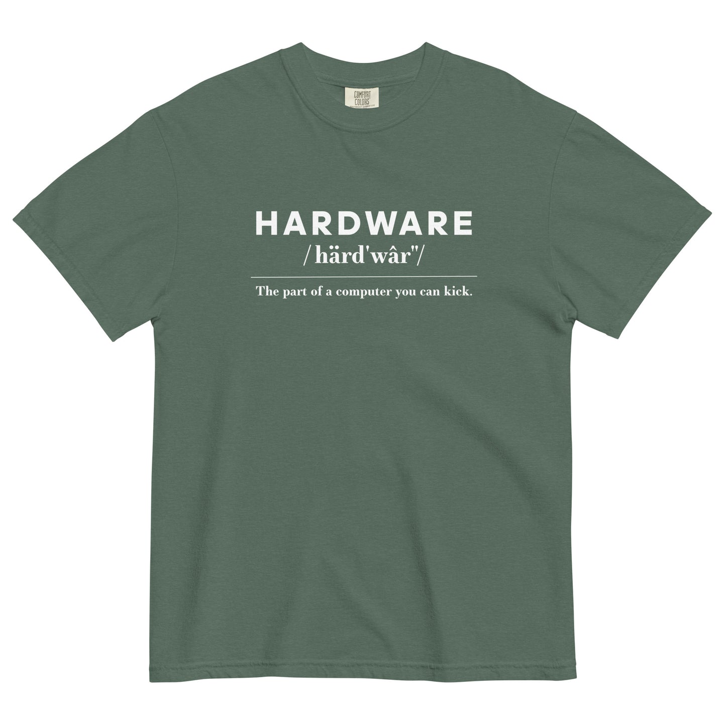 Hardware: The Parts of the Computer You Can Kick Unisex T-Shirt in Blue Spruce