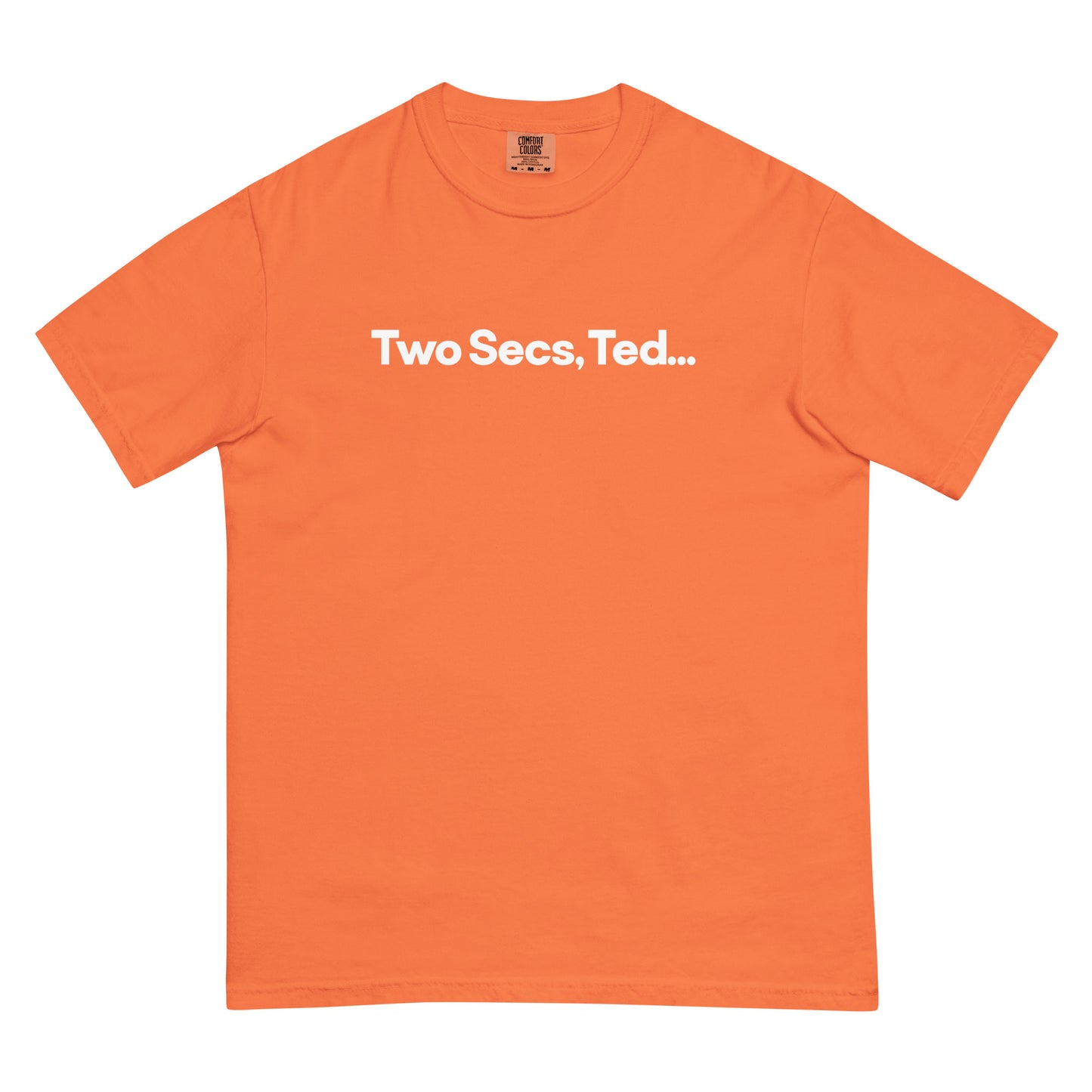 Two Secs Ted Spanned F1 Racing Unisex T-Shirt in Burnt Orange