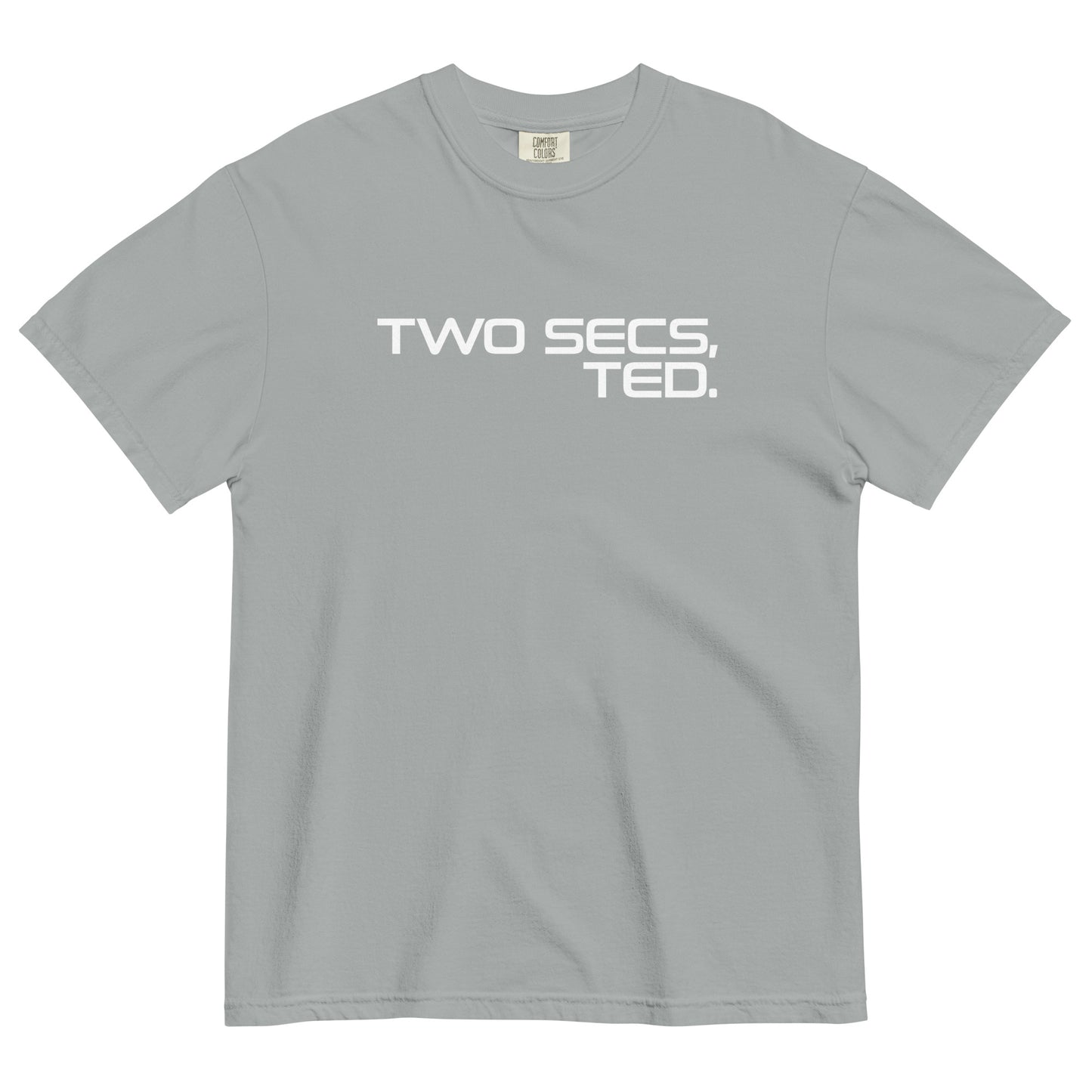 Two Secs Ted Stacked F1 Racing Unisex T-Shirt in Granite Gray