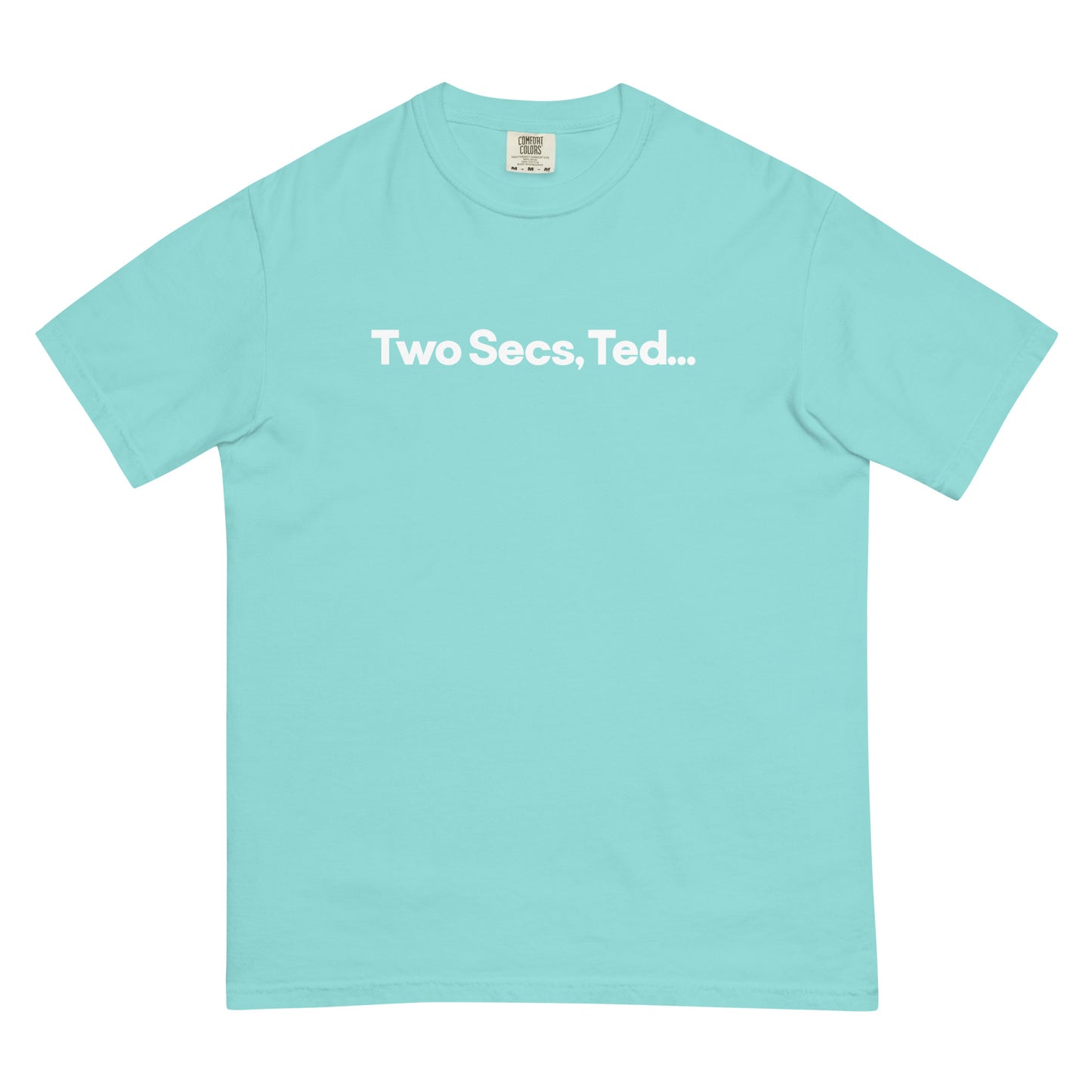 Two Secs Ted Spanned F1 Racing Unisex T-Shirt in Lagoon Blue