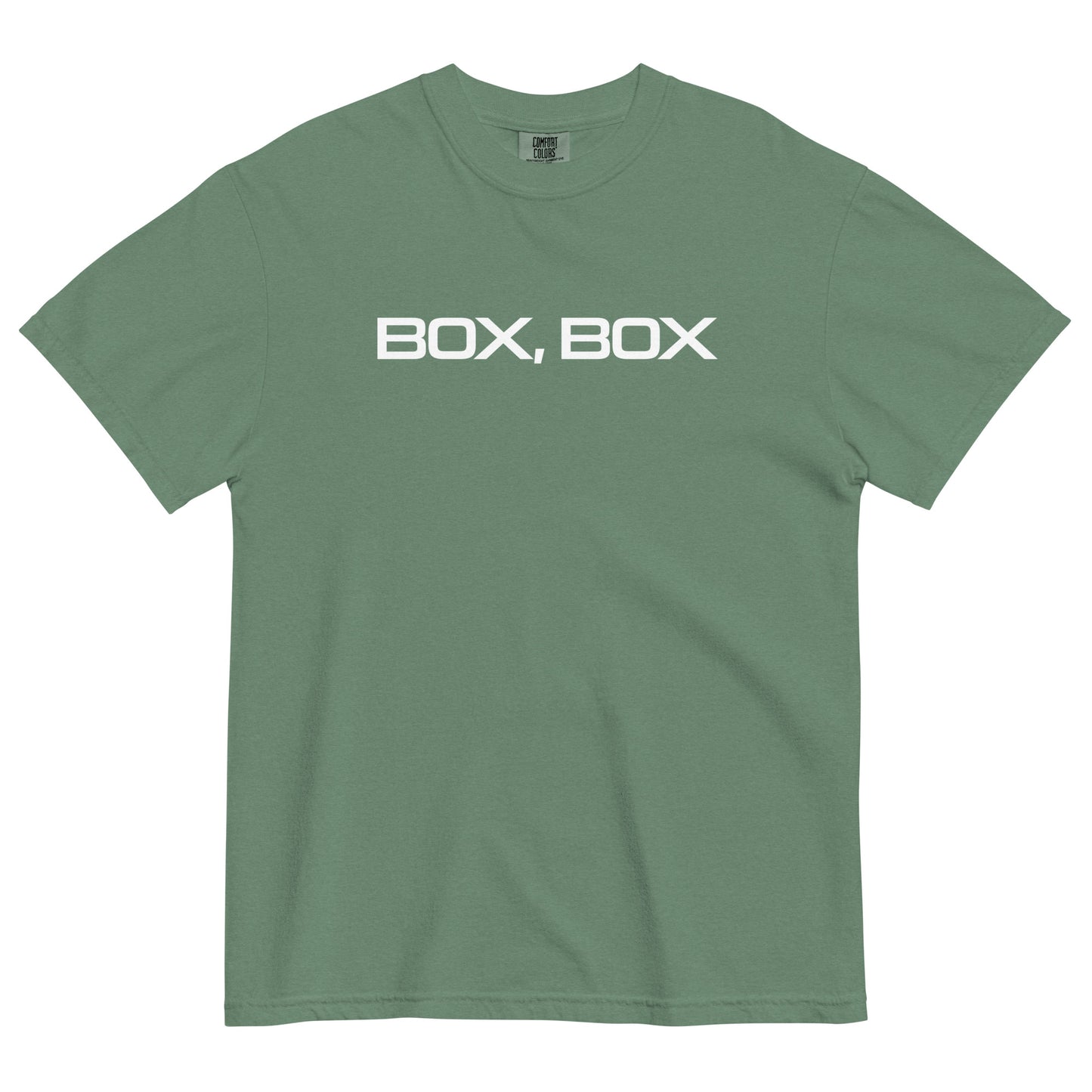 Box Box Text F1 Racing Unisex T-Shirt in Light Green
