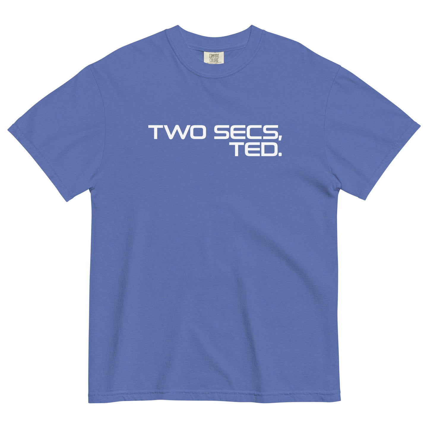 Two Secs Ted Stacked F1 Racing Unisex T-Shirt in Mystic Blue