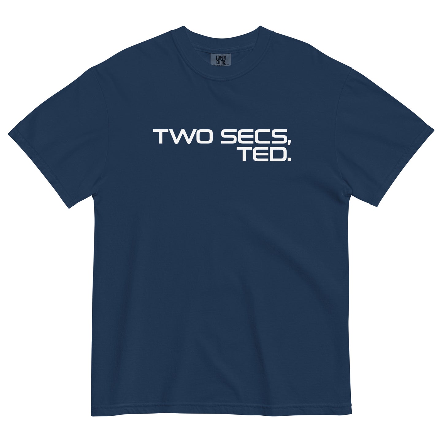 Two Secs Ted Stacked F1 Racing Unisex T-Shirt in Navy Blue