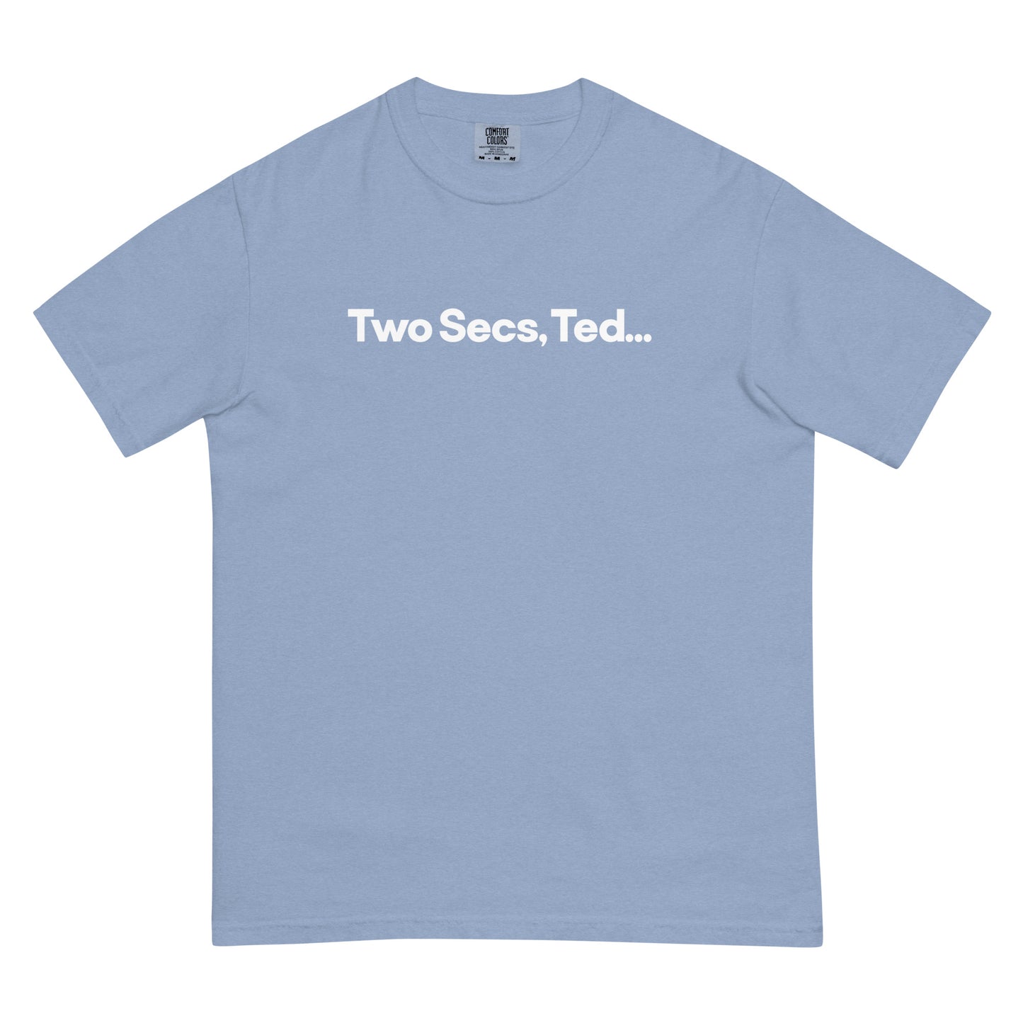 Two Secs Ted Spanned F1 Racing Unisex T-Shirt in Denim Blue