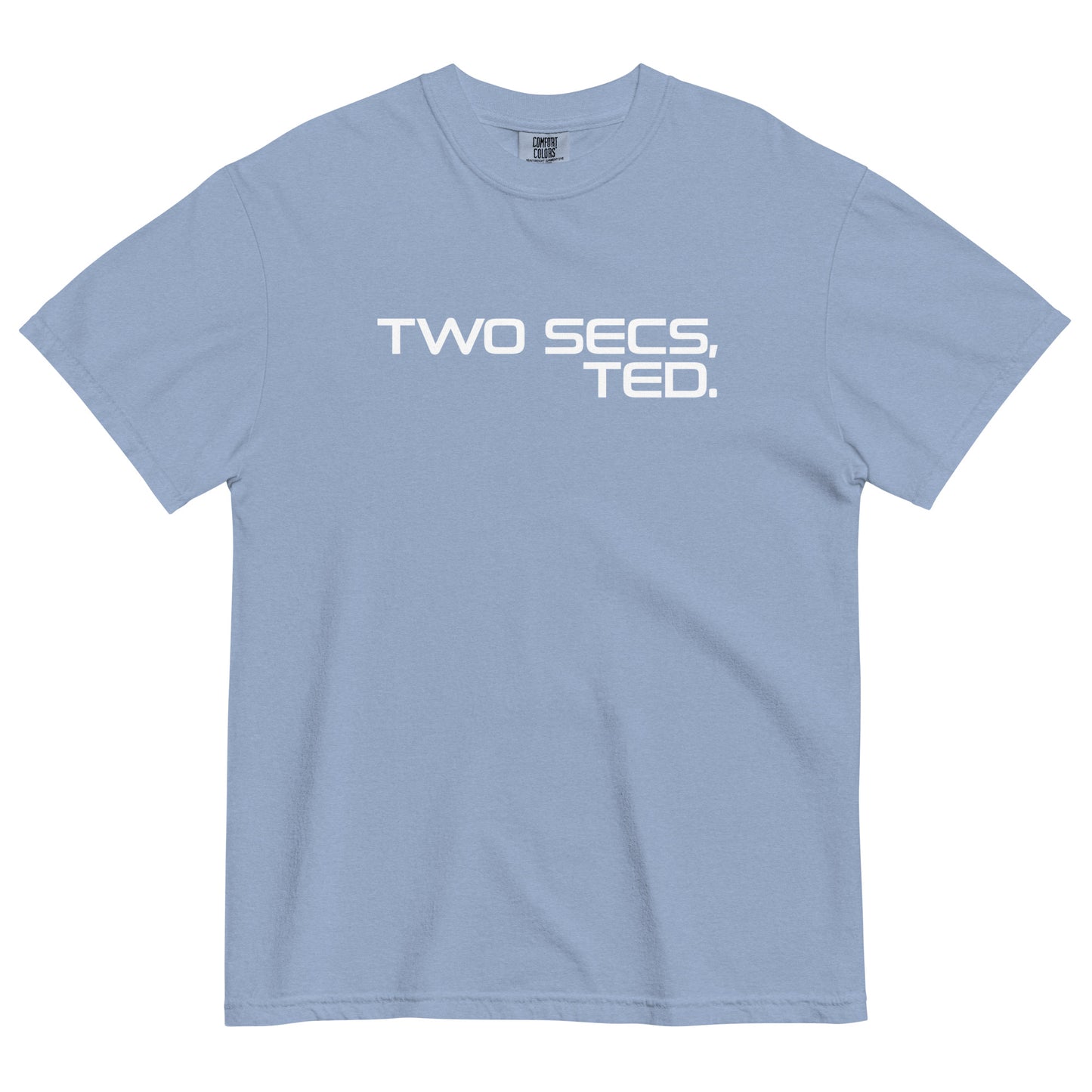 Two Secs Ted Stacked F1 Racing Unisex T-Shirt in Denim Blue