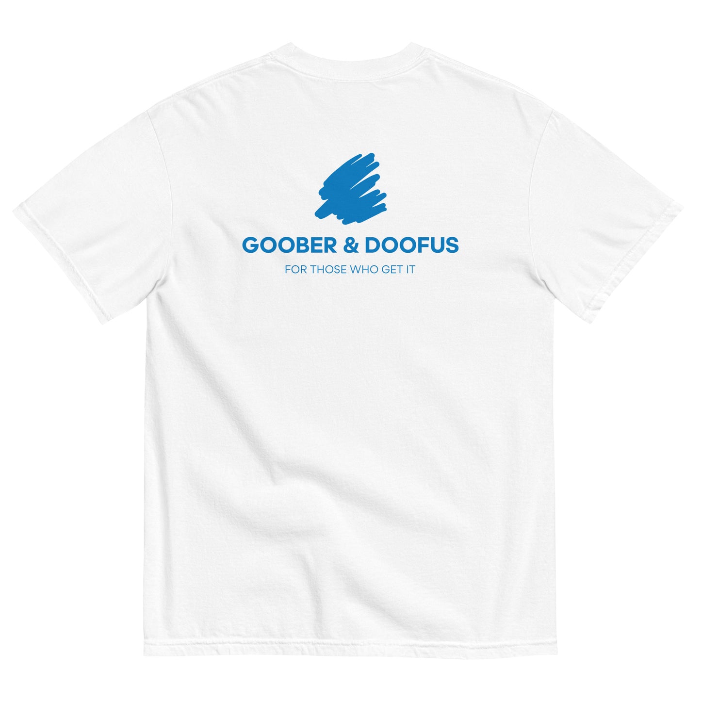 Goober & Doofus Logo Branded Unisex T-Shirt in White