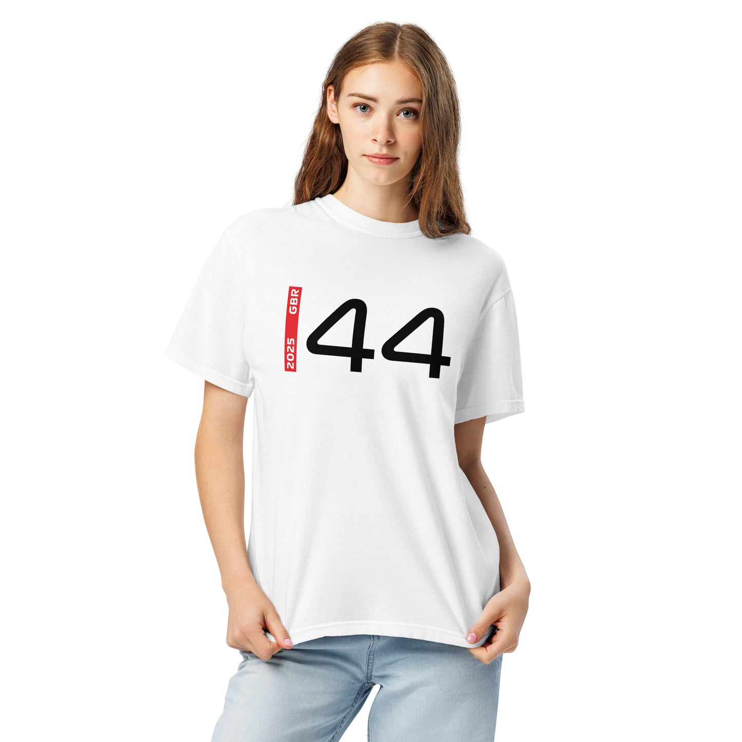 #44 F1 Driver Lewis Hamilton Unisex T-Shirt in White