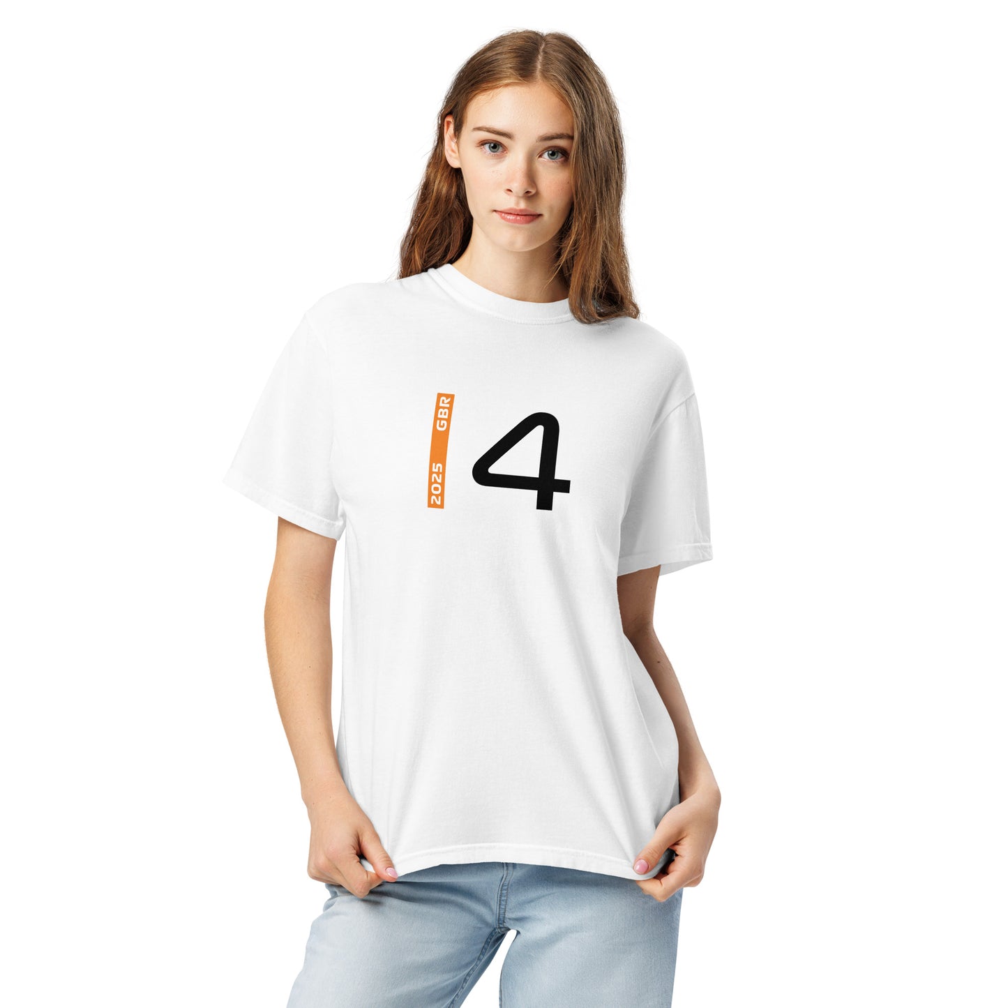 #4 F1 Driver Lando Norris Unisex T-Shirt in White