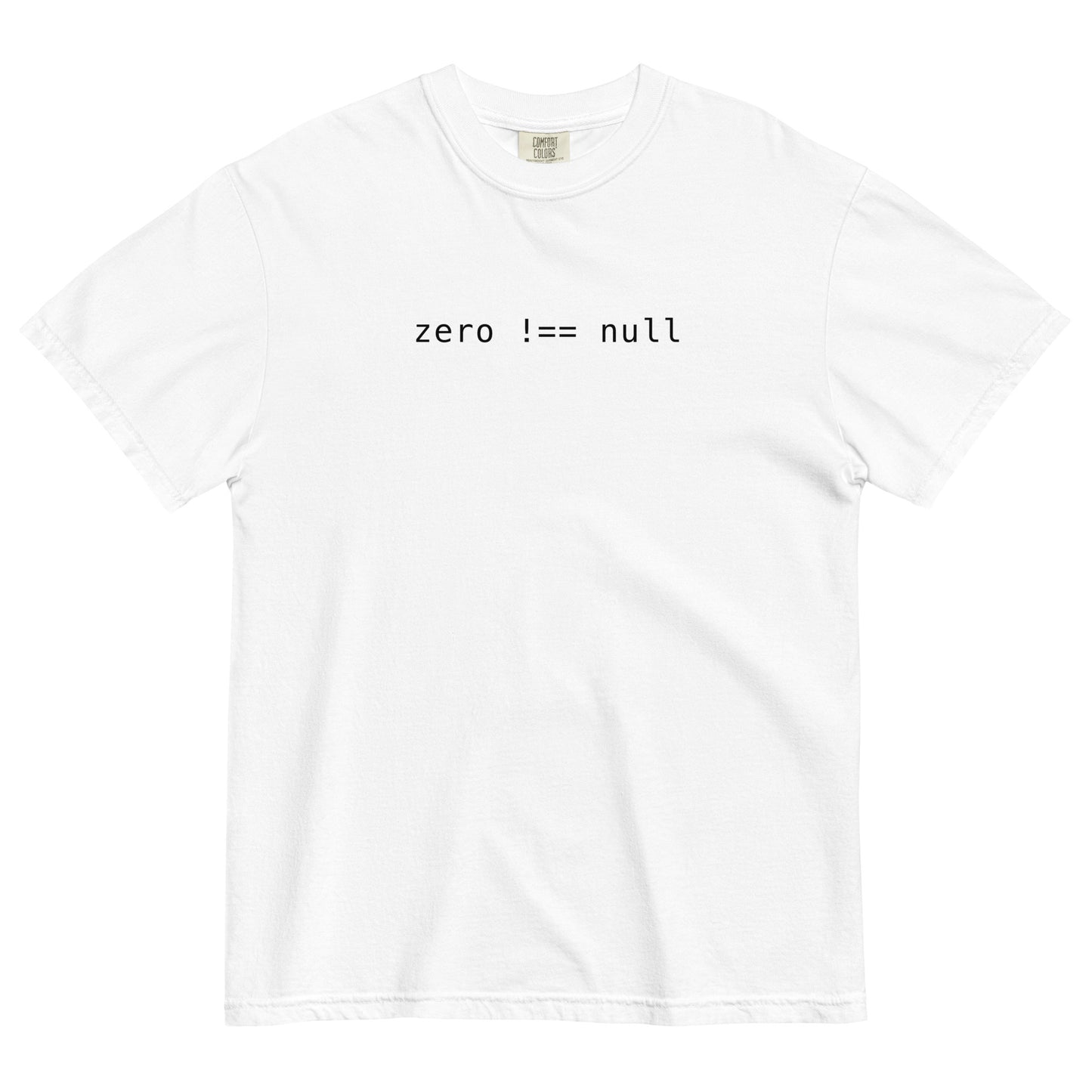 Zero Does Not Equal Null Unisex T-Shirt in White