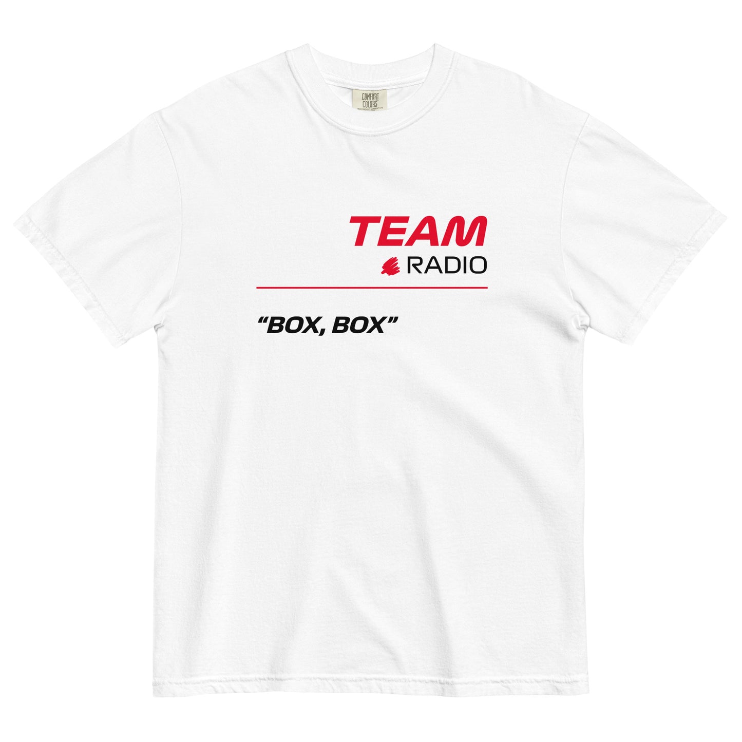 Box Box F1 Ferarri Team Radio Unisex T-Shirt in White