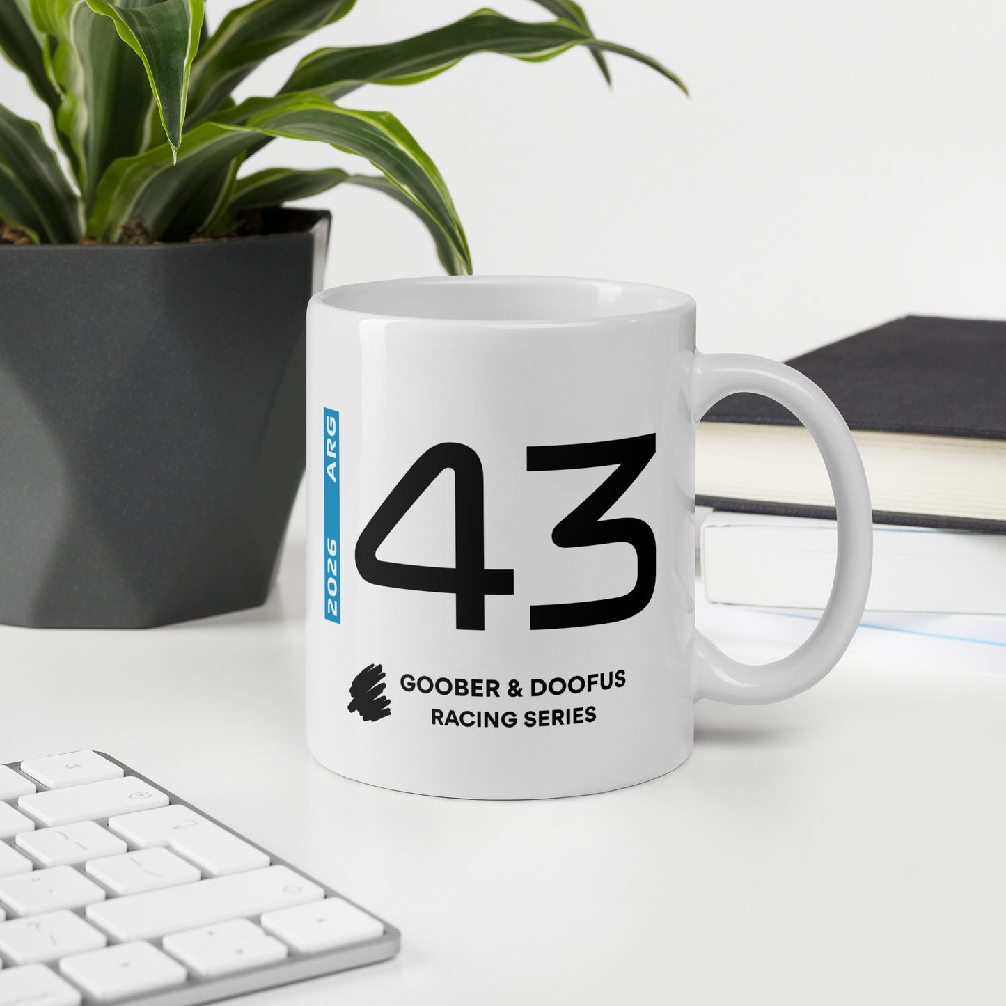 Franco Colapinto #43 F1 Driver White Mug (11oz) - Office Desk