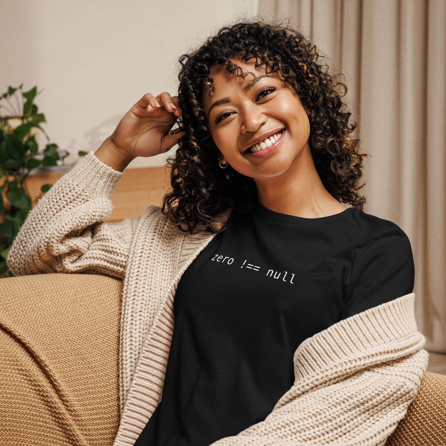 Zero Does Not Equal Null Women's Relaxed T-Shirt in Black
