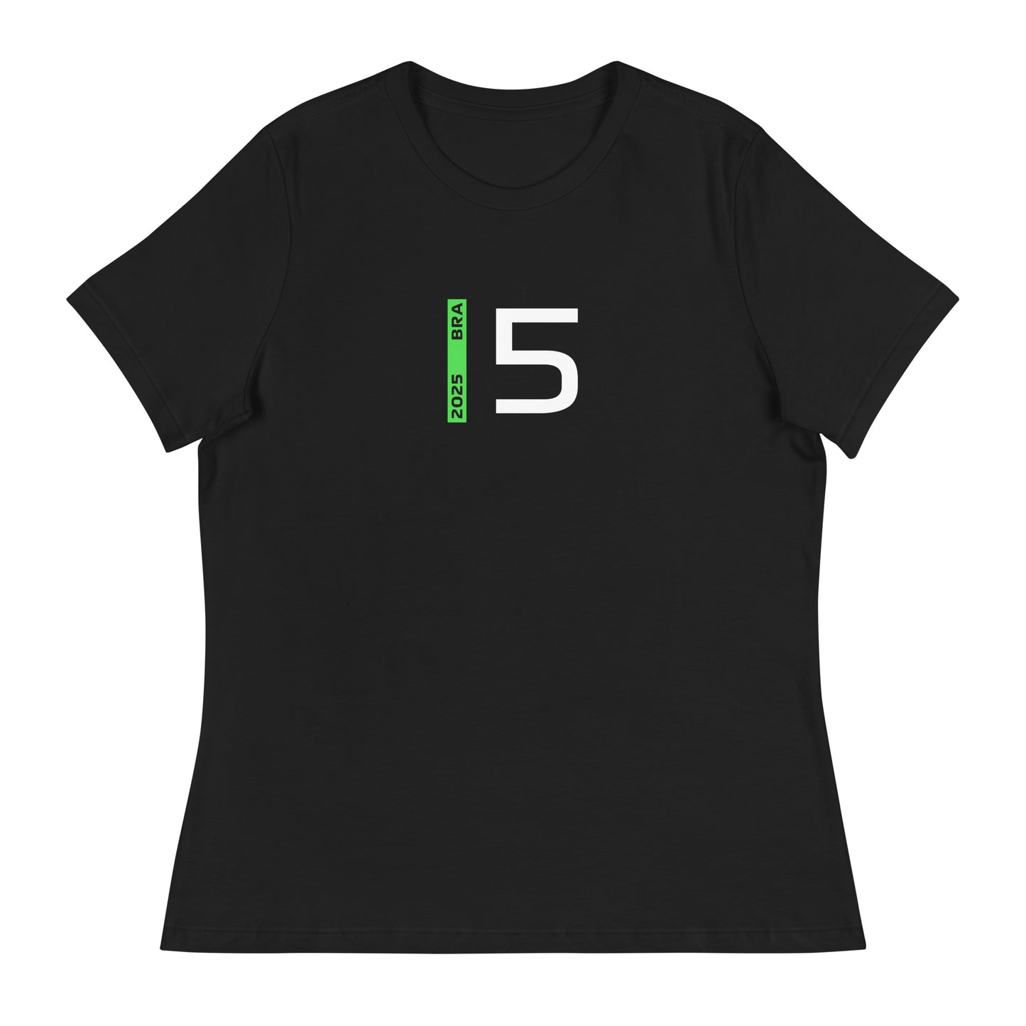 #5 F1 Driver Gabriel Bortoleto Women's Relaxed T-Shirt in Black