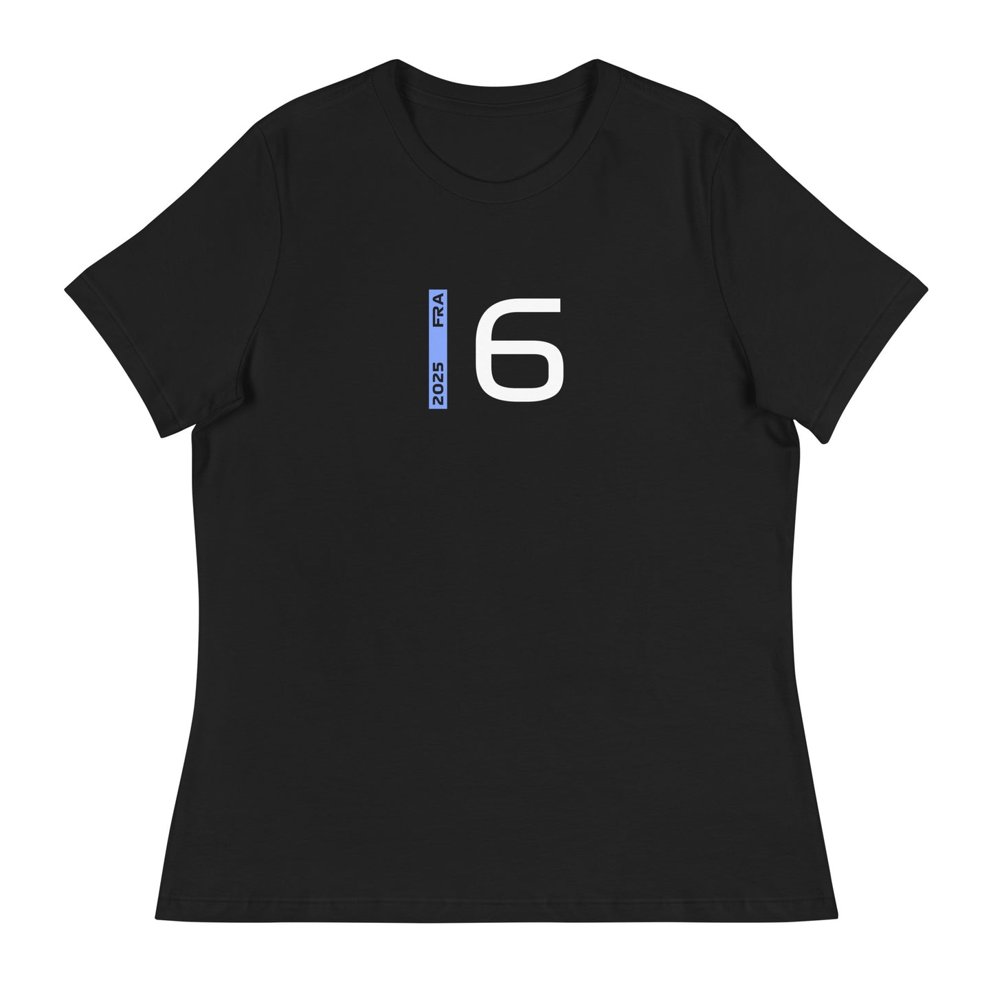 #6 F1 Driver Isack Hadjar Women's Relaxed T-Shirt in Black