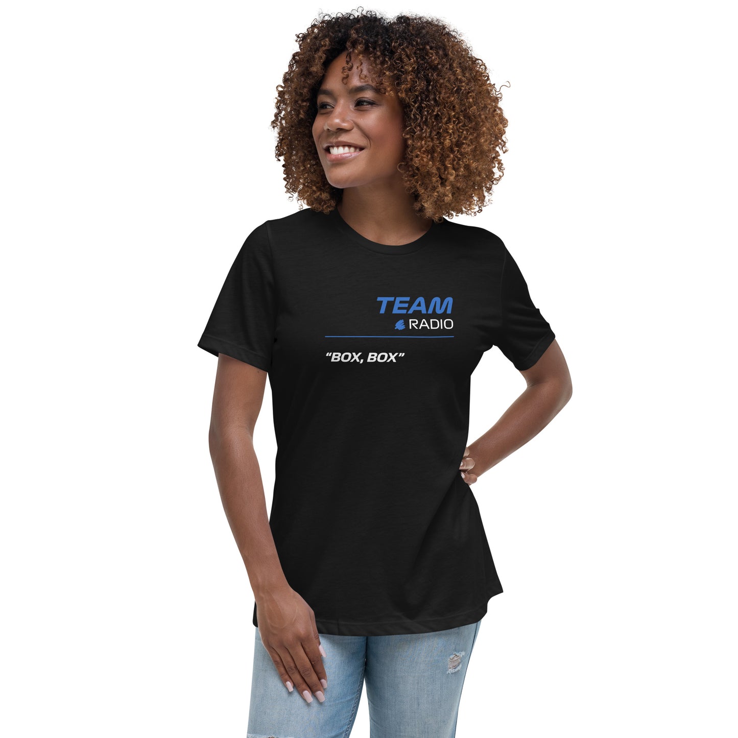 Red Bull F1 Team Radio Women's Black Relaxed Fit T-Shirt