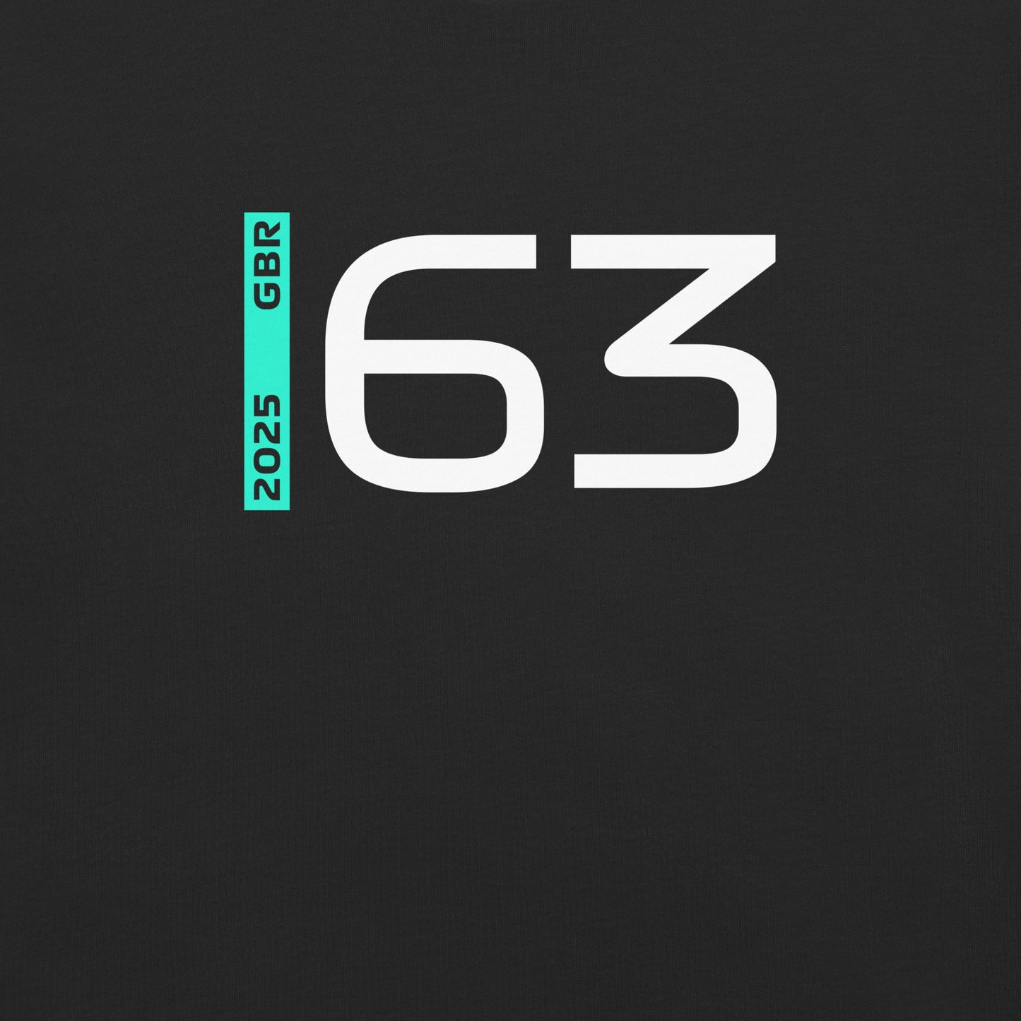 #63 F1 Driver George Russell Women's Relaxed T-Shirt in Black