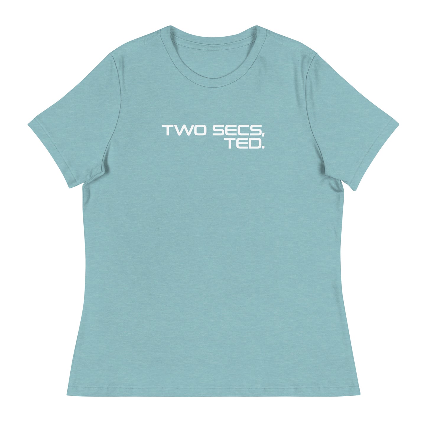 Two Secs Ted Stacked F1 Racing Women's Relaxed T-Shirt in Lagoon Blue