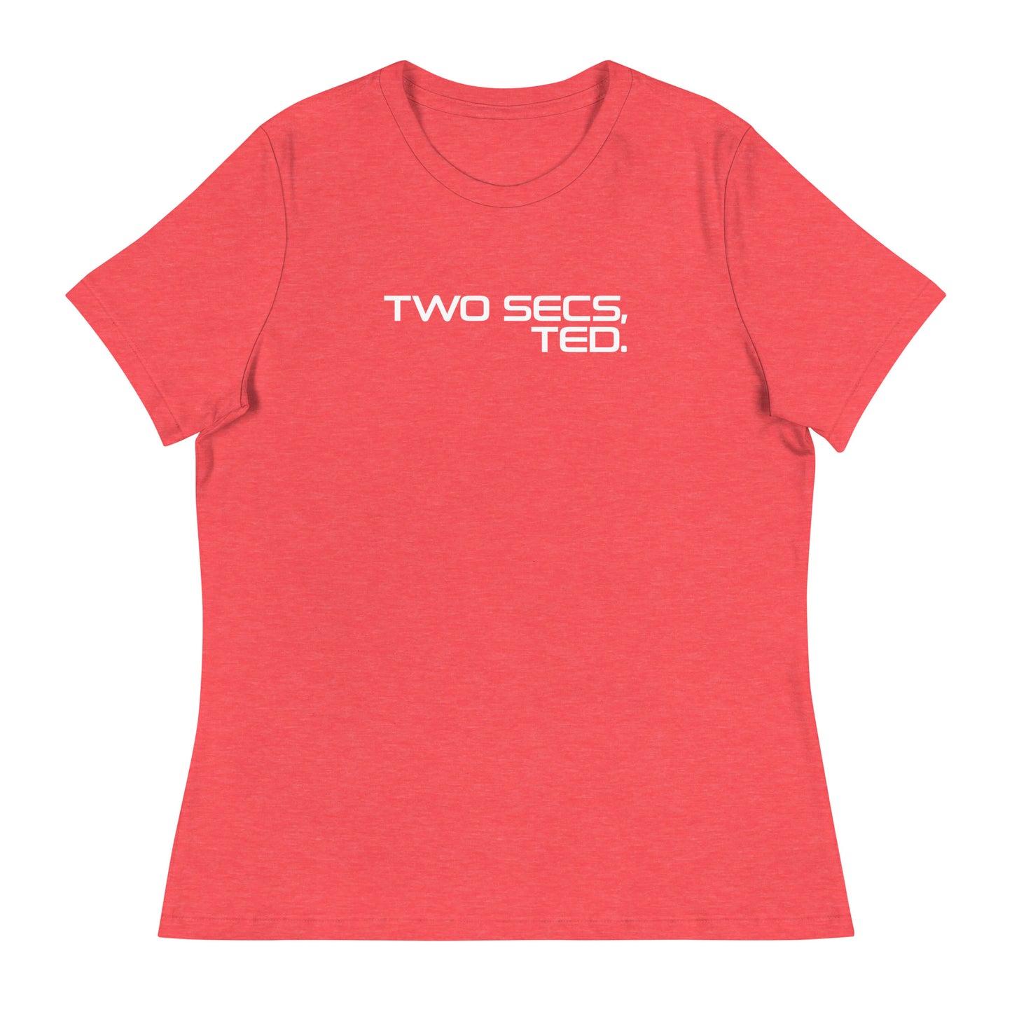 Two Secs Ted Stacked F1 Racing Women's Relaxed T-Shirt in Heather Red