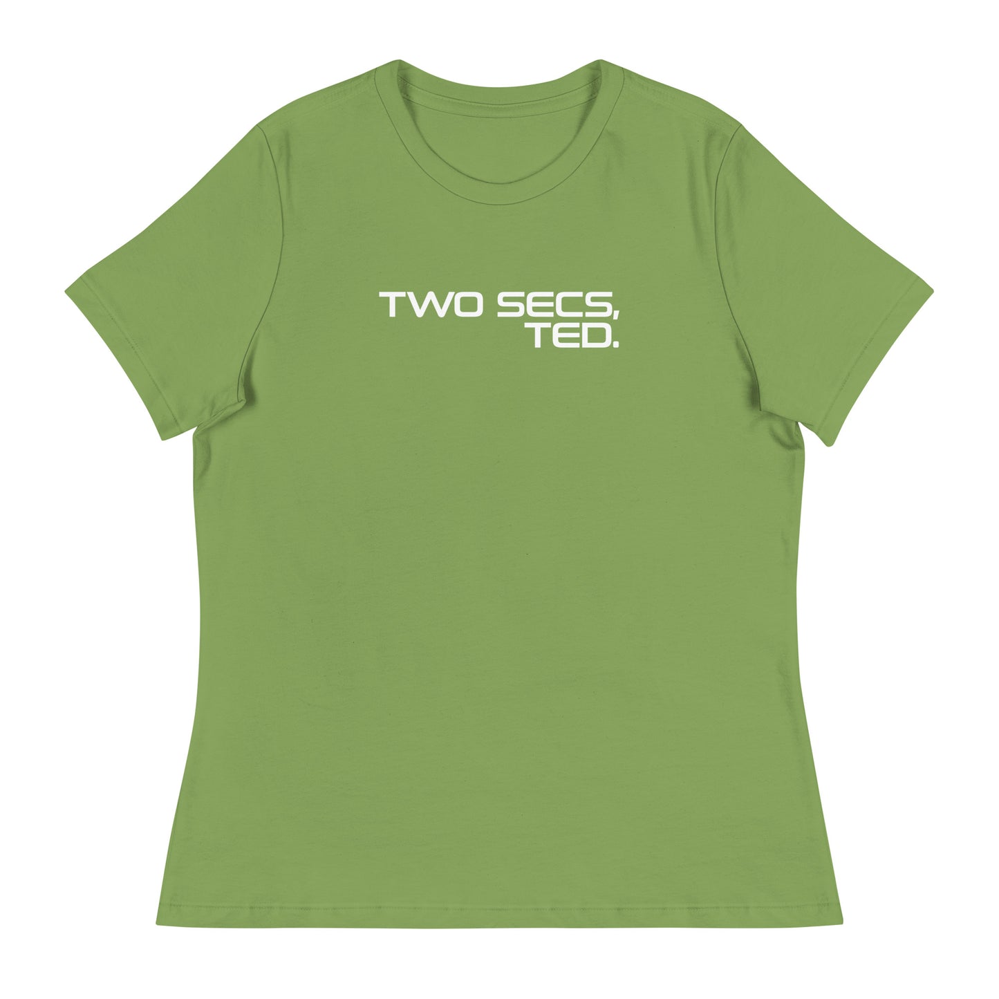 Two Secs Ted Stacked F1 Racing Women's Relaxed T-Shirt in Leaf Green
