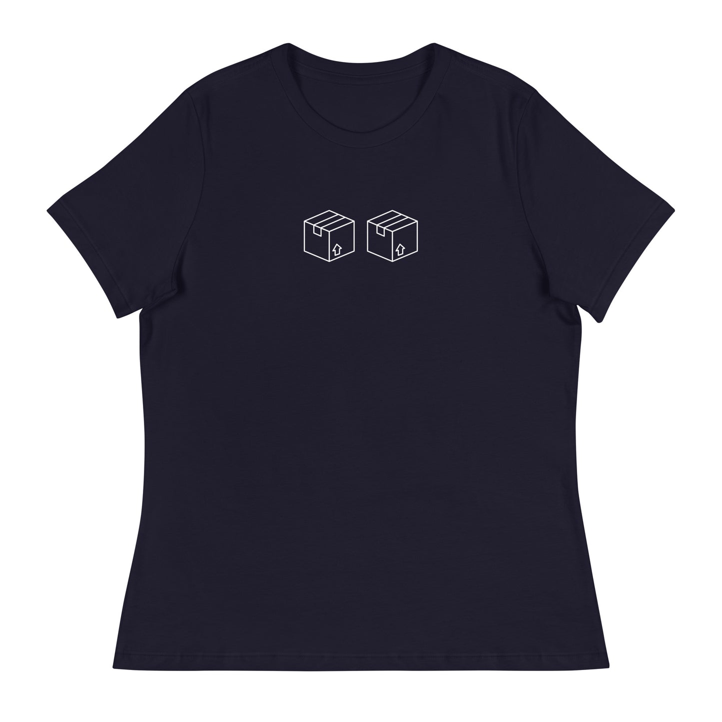 Box Box F1 Graphic Women's Relaxed T-Shirt in Navy Blue