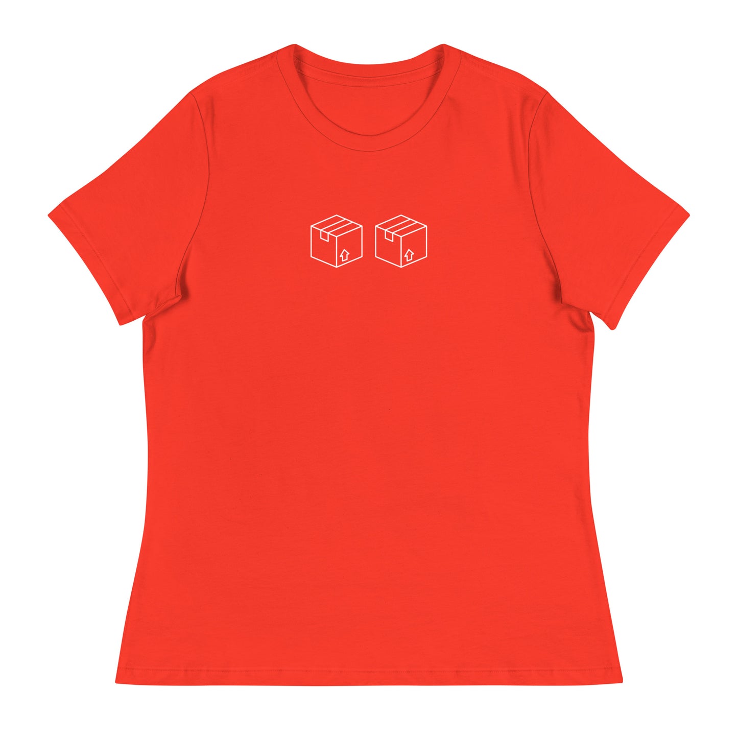 Box Box F1 Graphic Women's Relaxed T-Shirt in Poppy Red