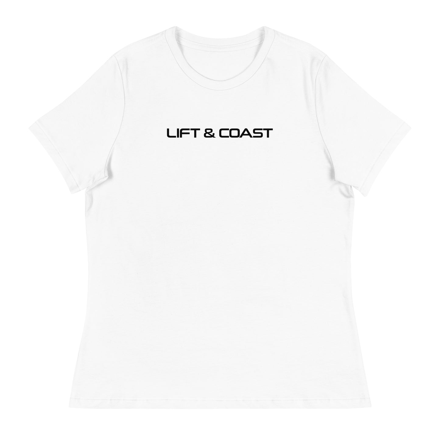 Lift and Coast F1 Racing Women's Relaxed T-Shirt in White