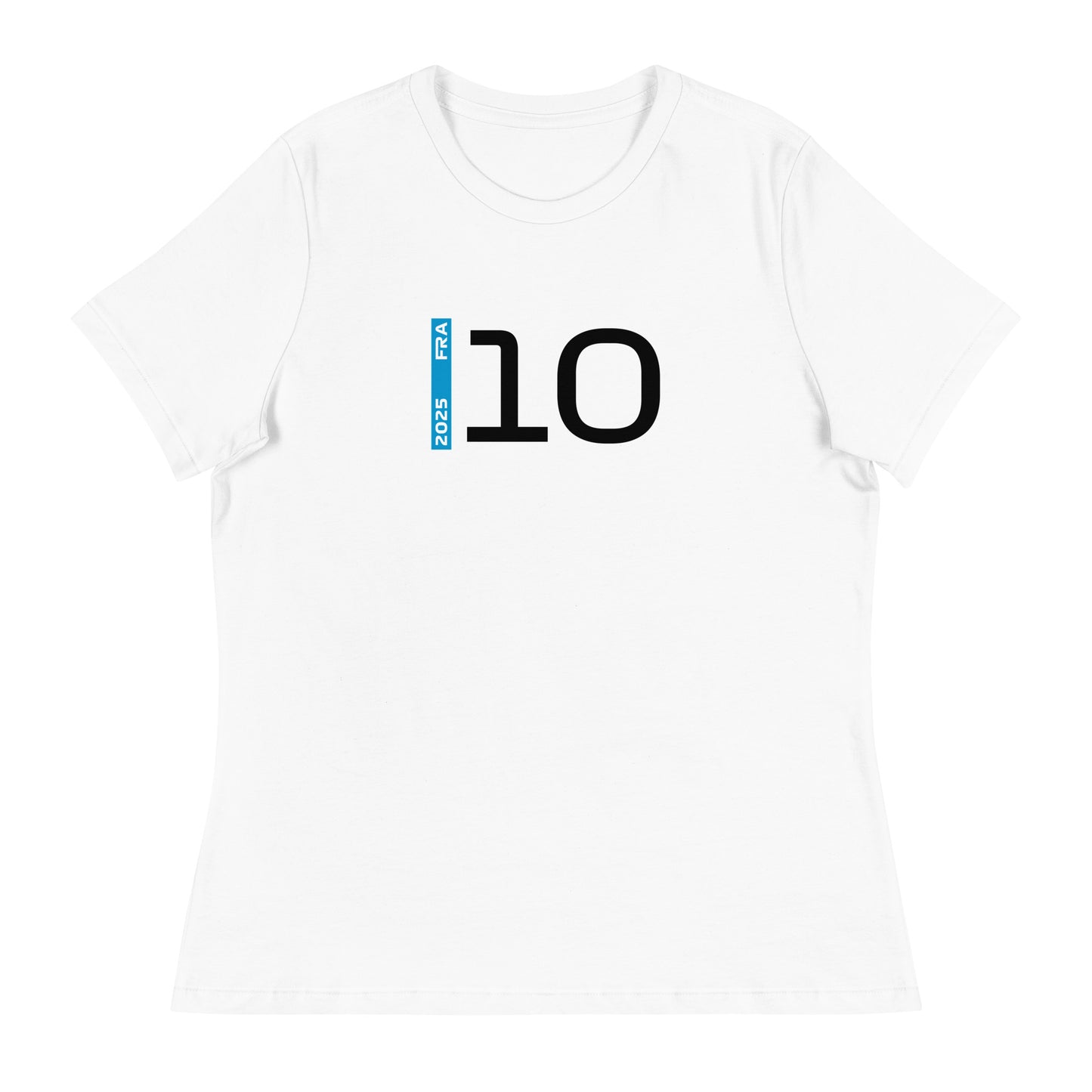 #10 F1 Driver Pierre Gasly Women's Relaxed T-Shirt in White