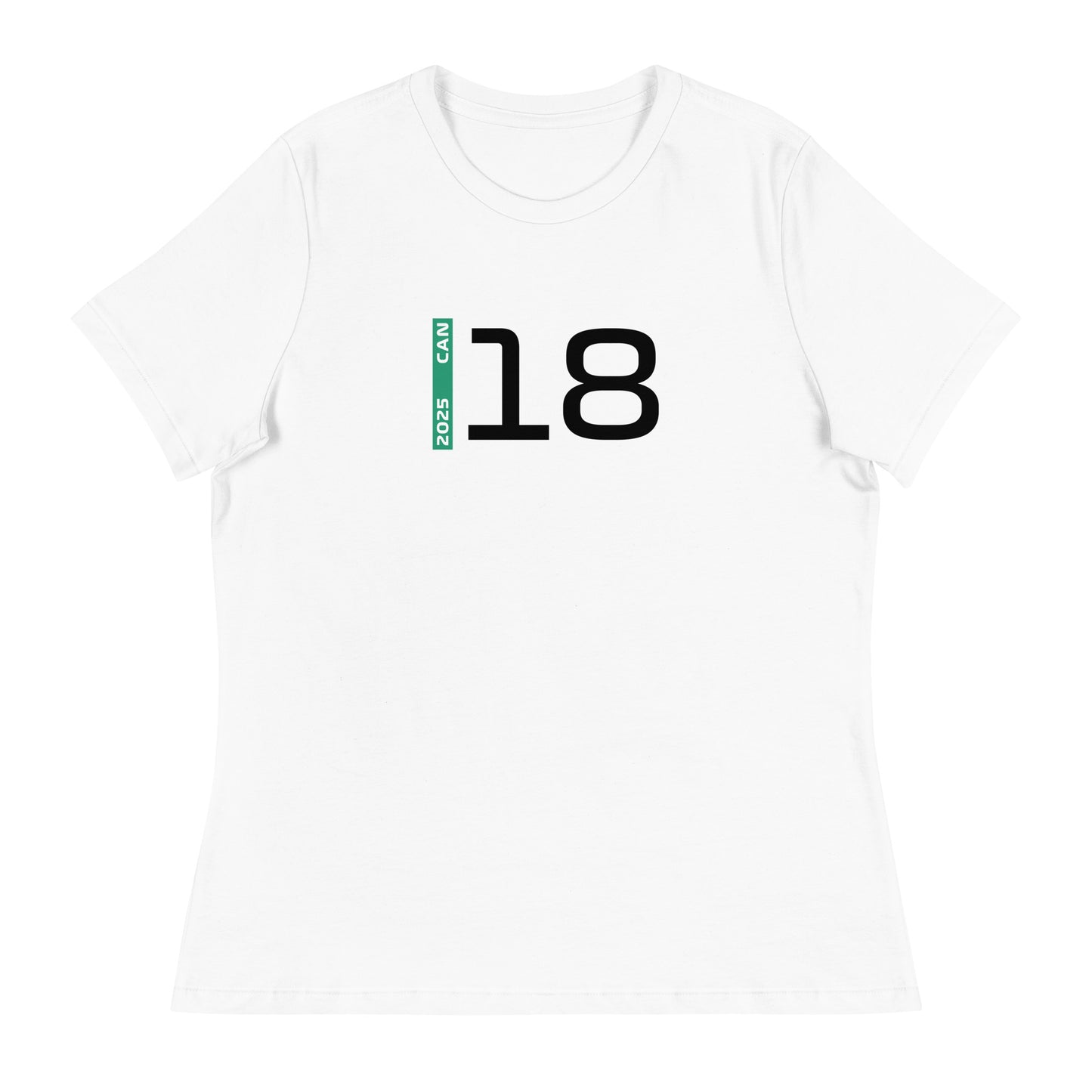 #18 F1 Driver Lance Stroll Women's Relaxed T-Shirt in White