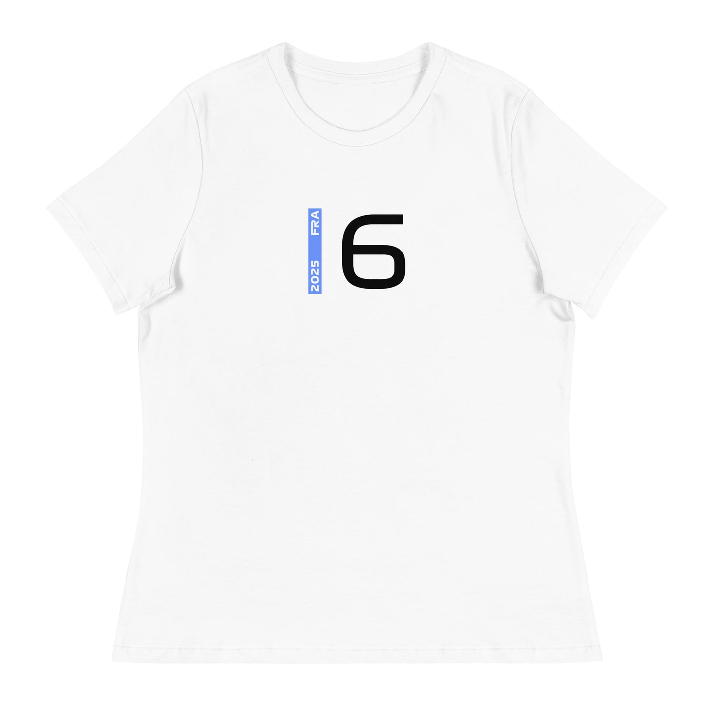 #6 F1 Driver Isack Hadjar Women's Relaxed T-Shirt in White