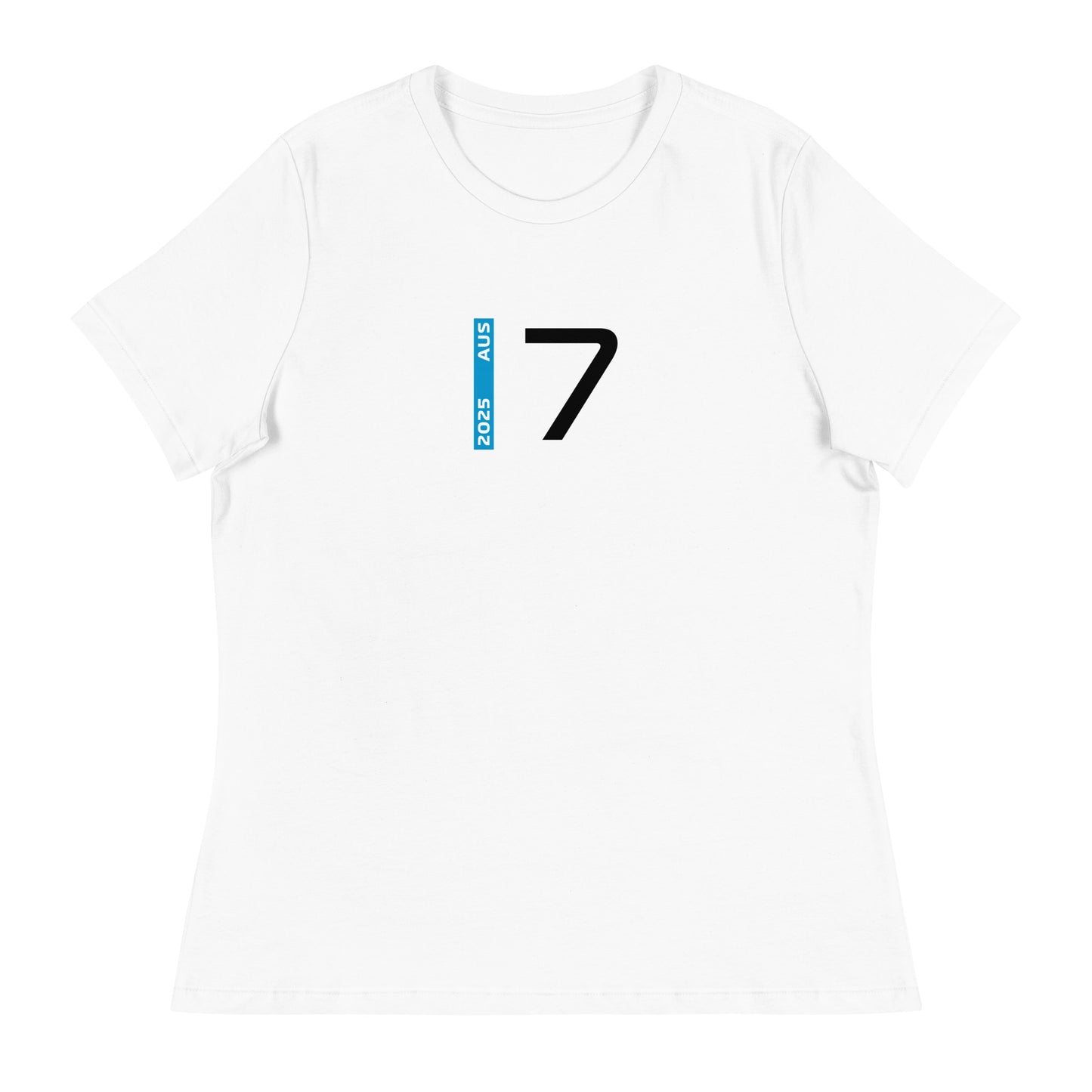 #7 F1 Driver Jack Doohan Women's Relaxed T-Shirt in White