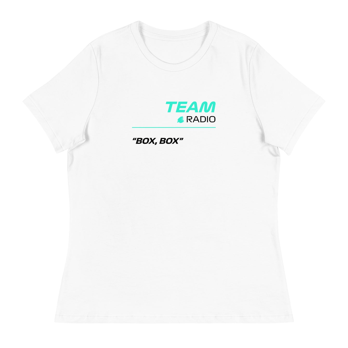 Mercedes F1 Team Radio Women's White Relaxed Fit T-Shirt
