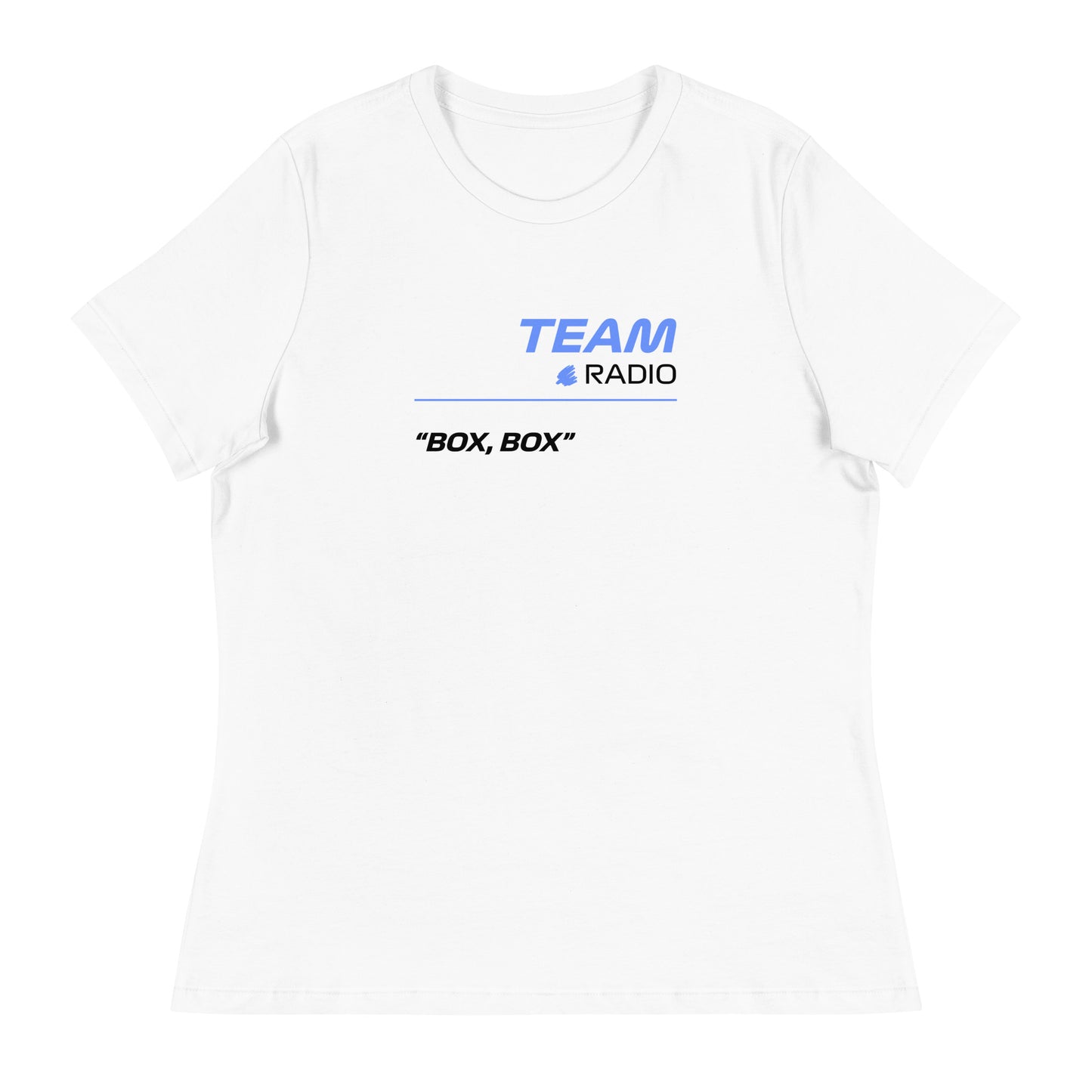 Racing Bulls F1 Team Radio Women's White Relaxed Fit T-Shirt