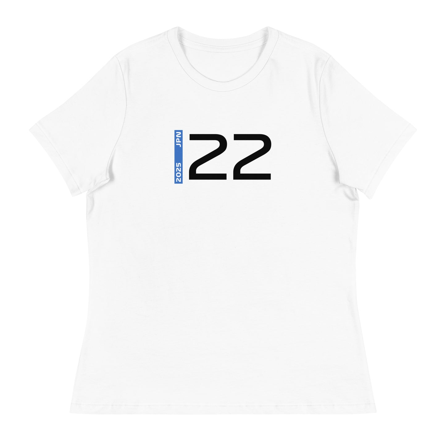 #22 F1 Driver Yuki Tsunoda Women's Relaxed T-Shirt in White