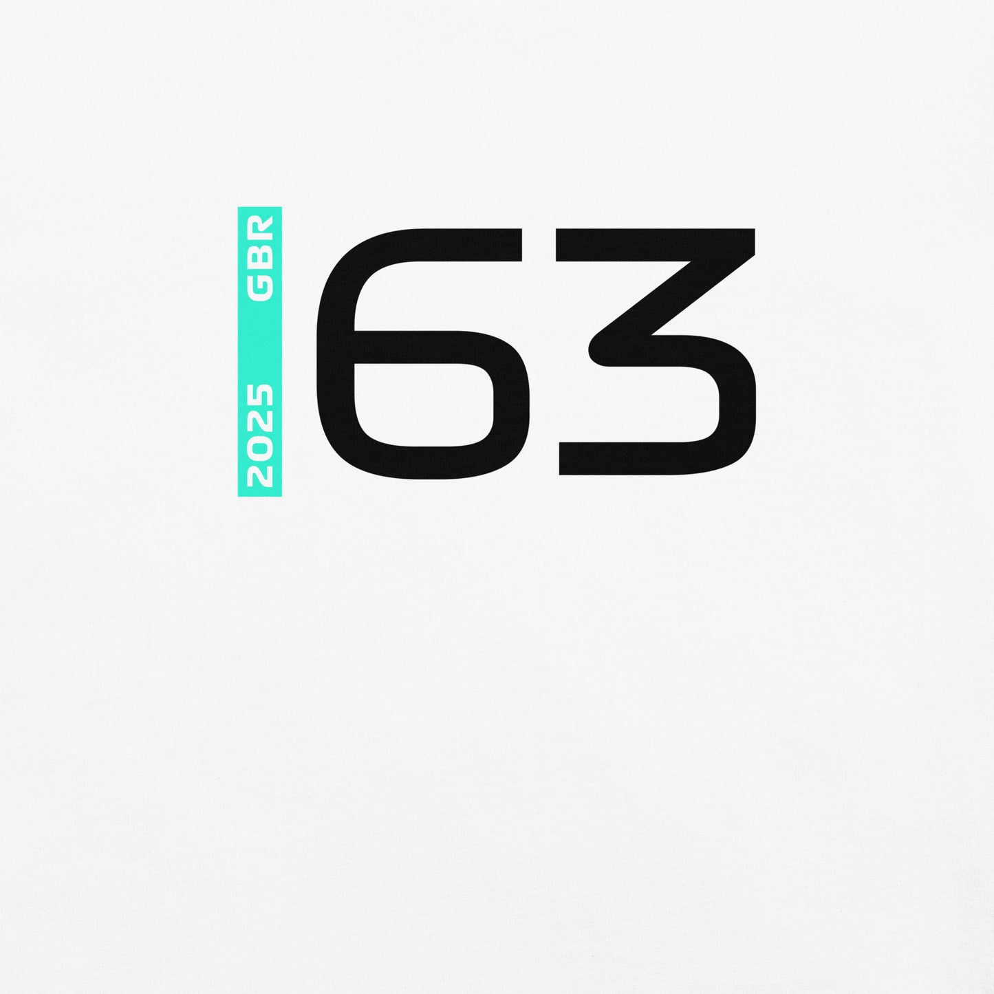 #63 F1 Driver George Russell Women's Relaxed T-Shirt in White