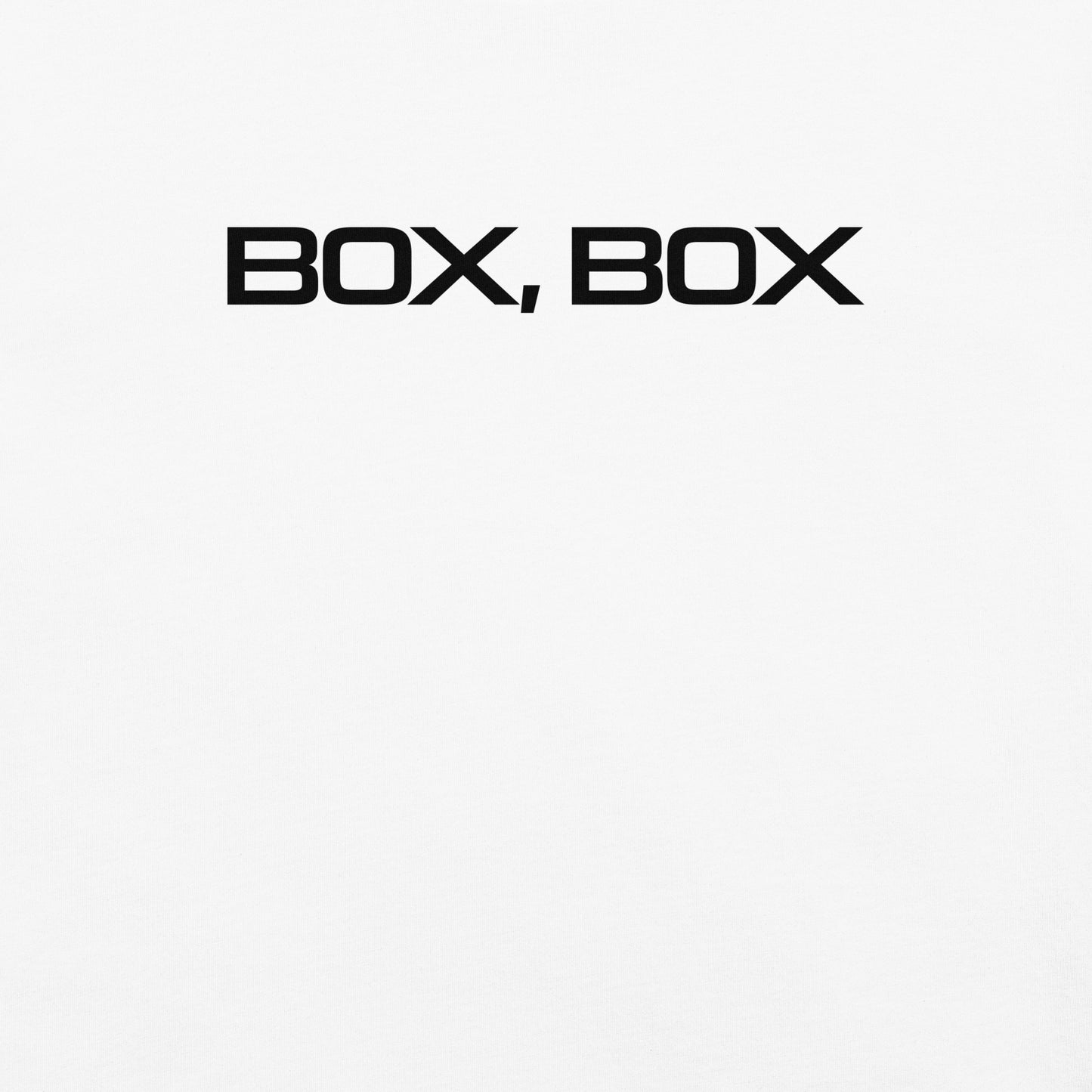 Box Box Text F1 Racing Women's Relaxed T-Shirt in White