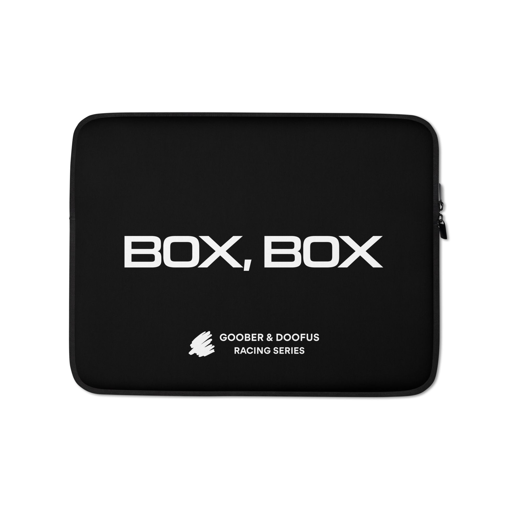 Box Box Text F1 Racing 13" Laptop Sleeve