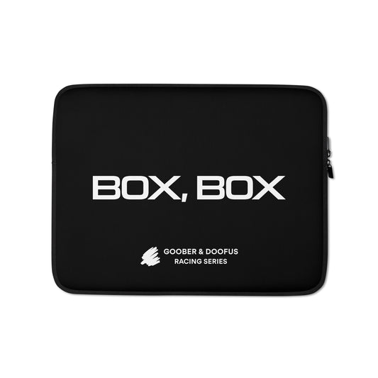 Box Box Text F1 Racing 13" Laptop Sleeve