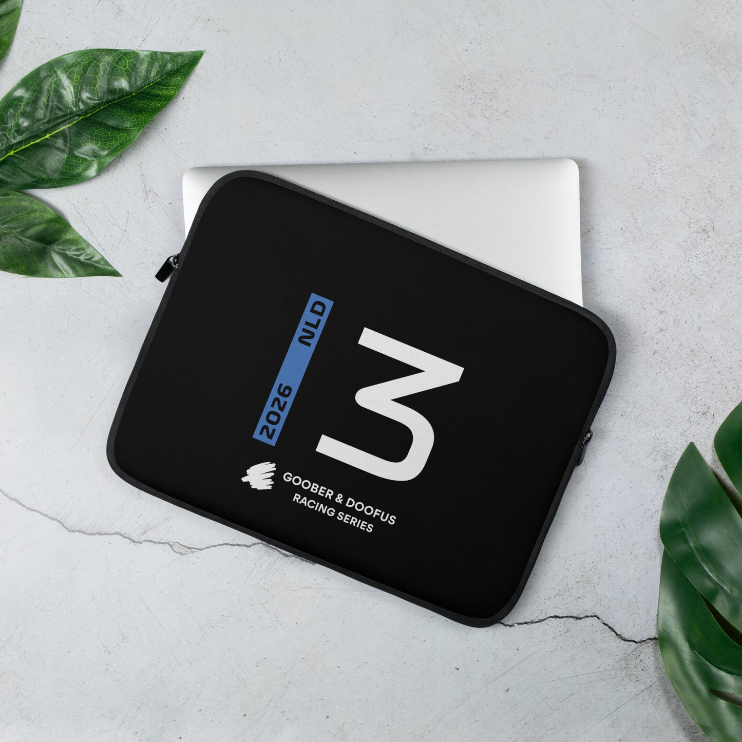 Max Verstappen #3 F1 Driver Laptop Sleeve (13") - On Desk