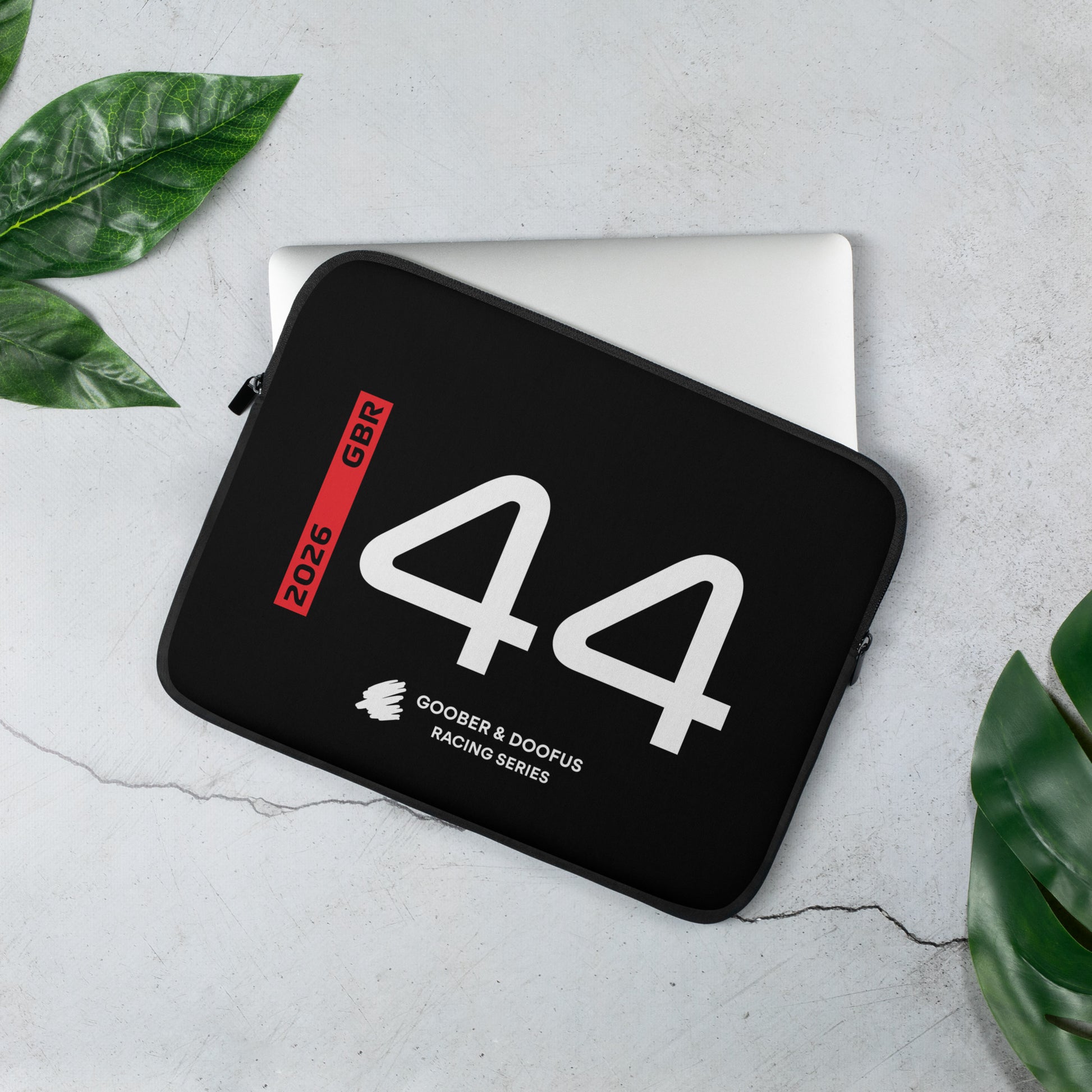 Lewis Hamilton #44 F1 Driver Laptop Sleeve (13") - On Desk