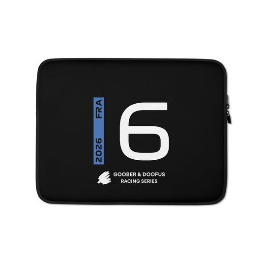 Isack Hadjar #6 F1 Driver Laptop Sleeve (13") - Front