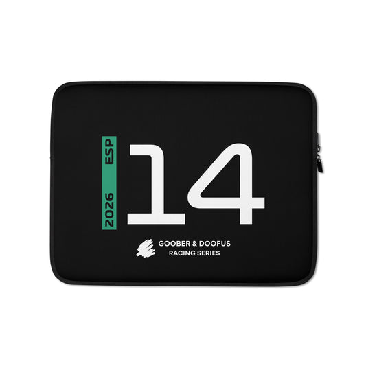 Fernando Alonso #14 F1 Driver Laptop Sleeve (13") - Front