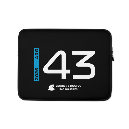 Franco Colapinto #43 F1 Driver Laptop Sleeve (13") - Front