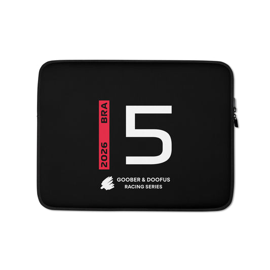 Gabriel Bortoleto #5 F1 Driver Laptop Sleeve (13") - Front